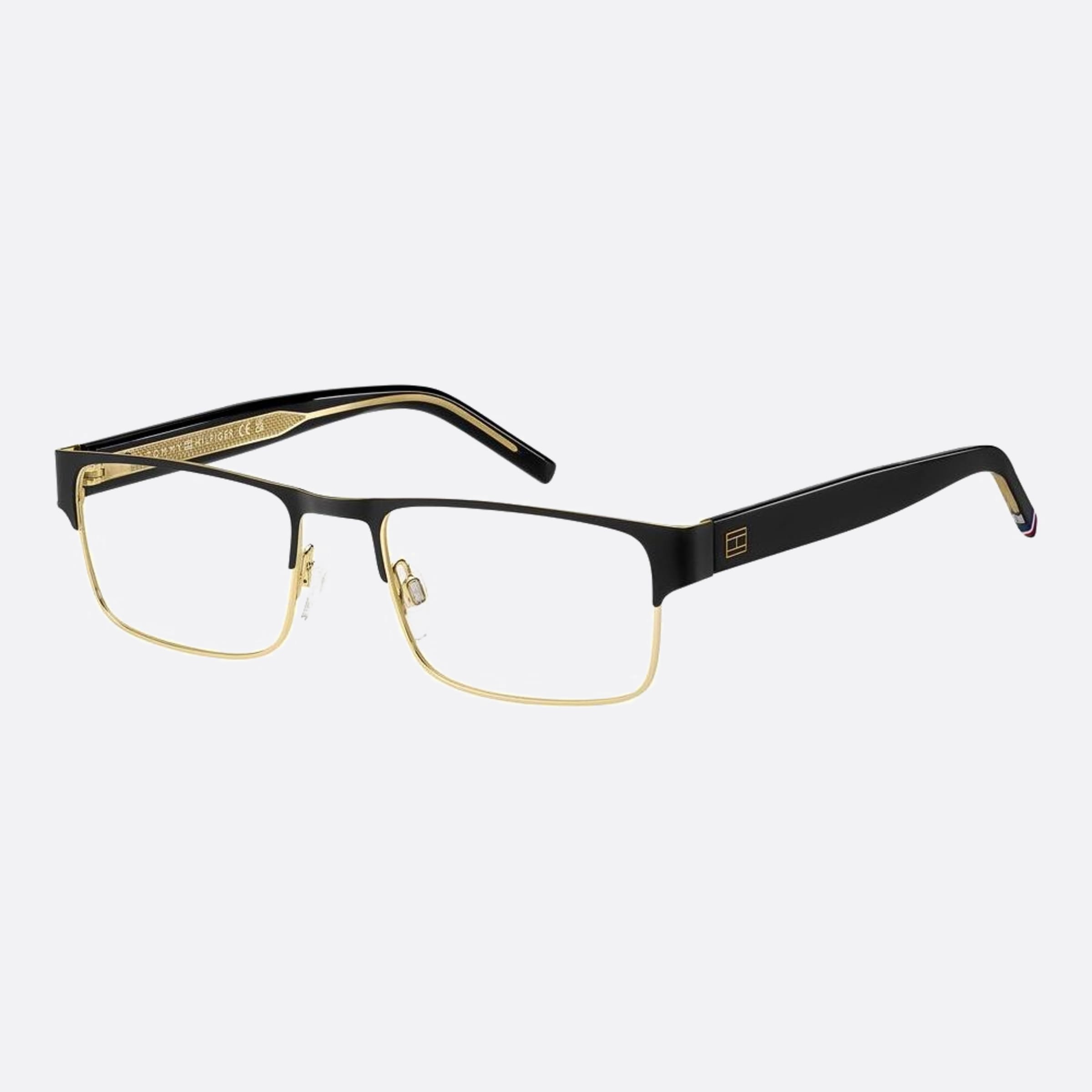 Tommy 55mm Hilfiger I46 Black Rectangle Men Eyeglasses - Side View