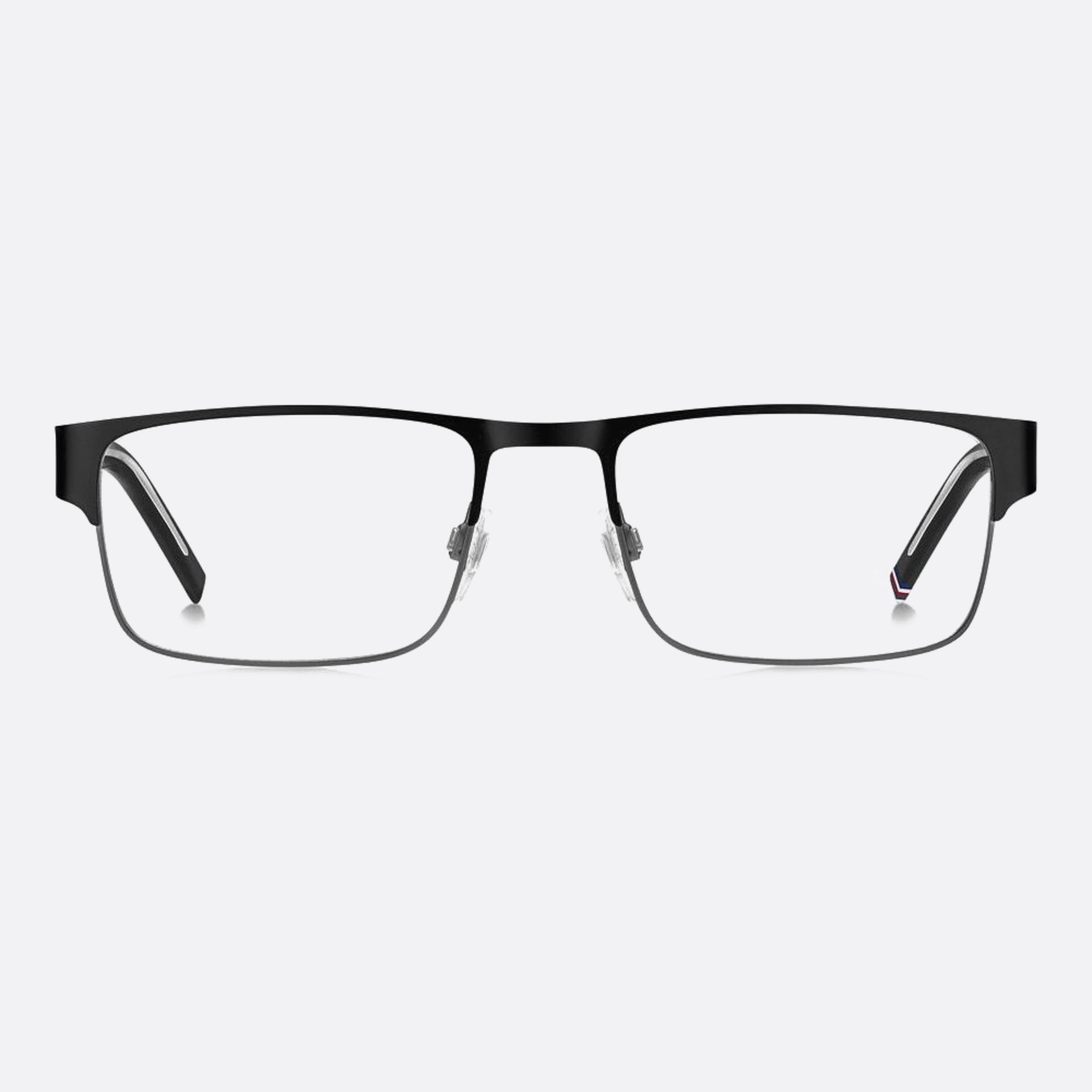 Tommy 55mm Hilfiger Rzz Black Rectangle Men Eyeglasses - Main View
