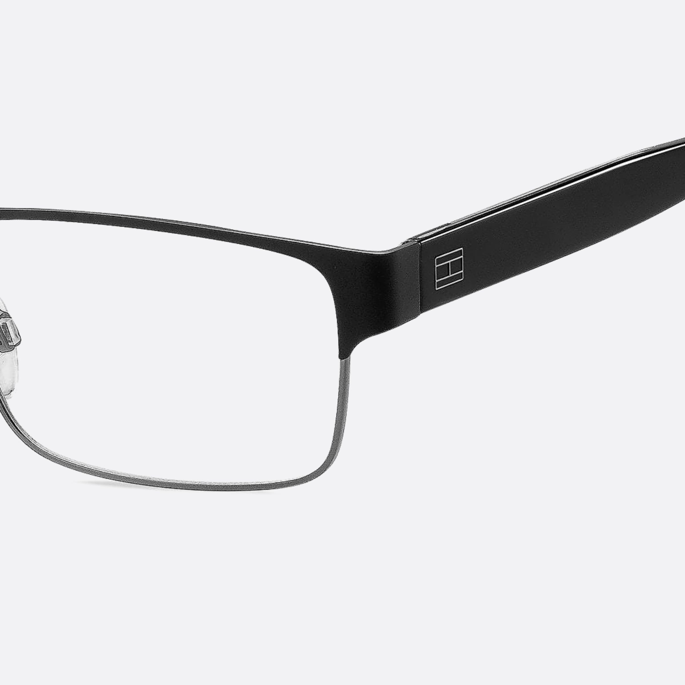 Tommy 55mm Hilfiger Rzz Black Rectangle Men Eyeglasses - Lifestyle Shot