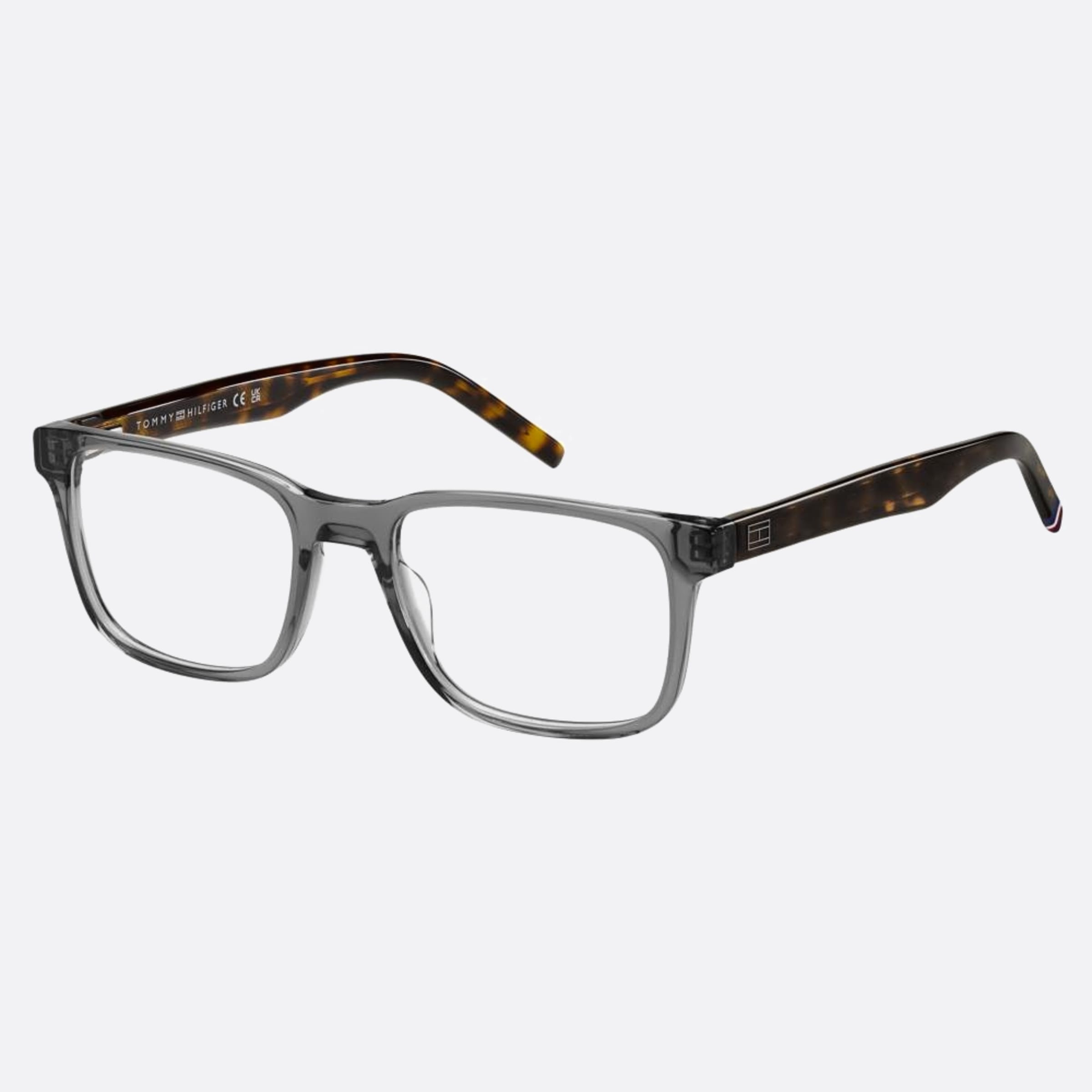 Tommy 54mm Hilfiger Kb7 Grey Squared Men Eyeglasses - Side View