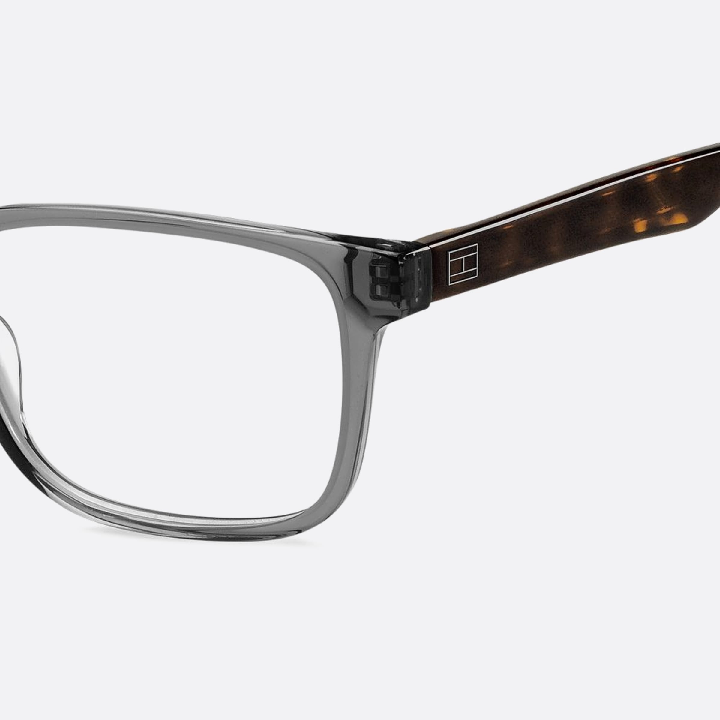 Tommy 54mm Hilfiger Kb7 Grey Squared Men Eyeglasses - Detail View