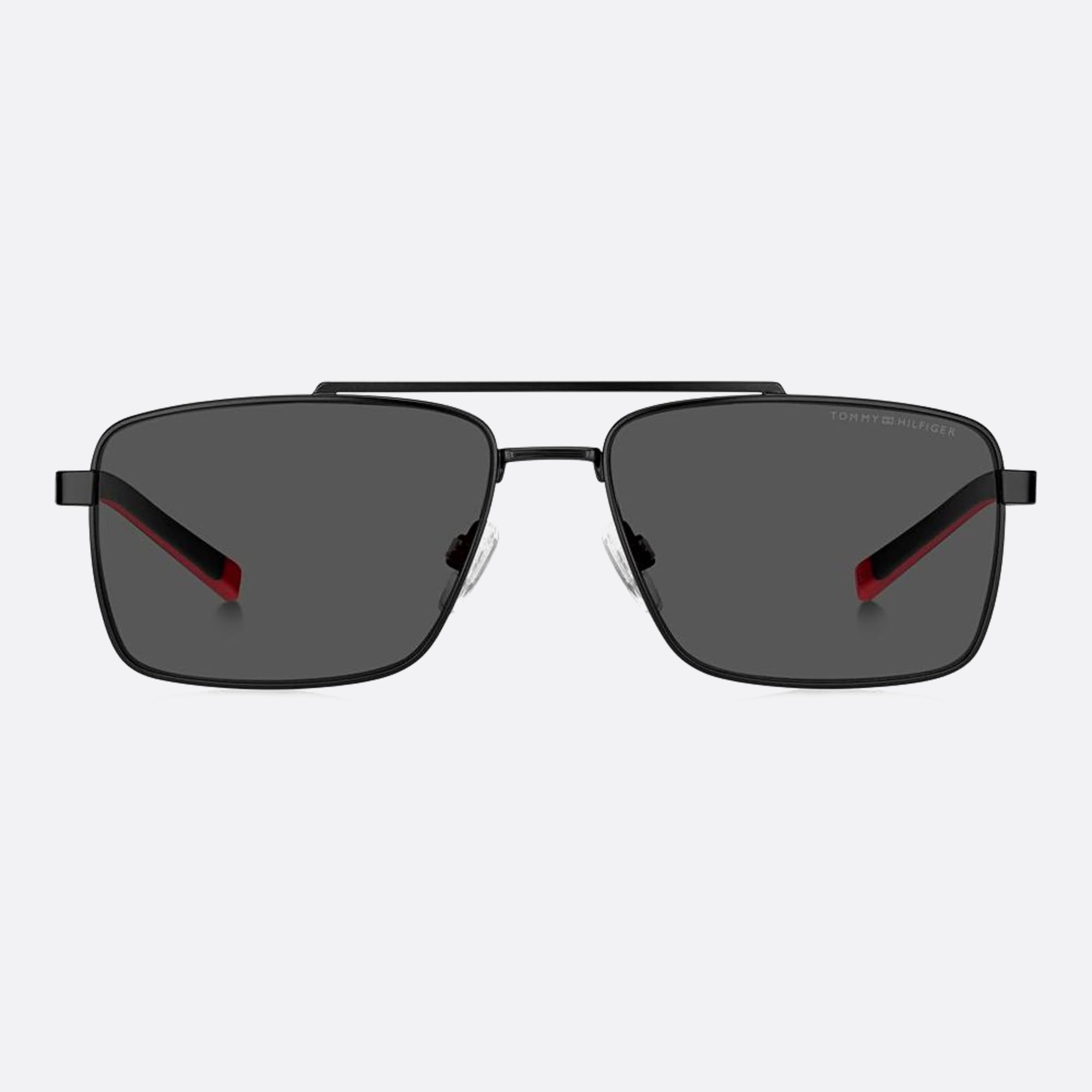 Tommy 58mm Hilfiger Black Rectangle Men Sunglasses - Main View