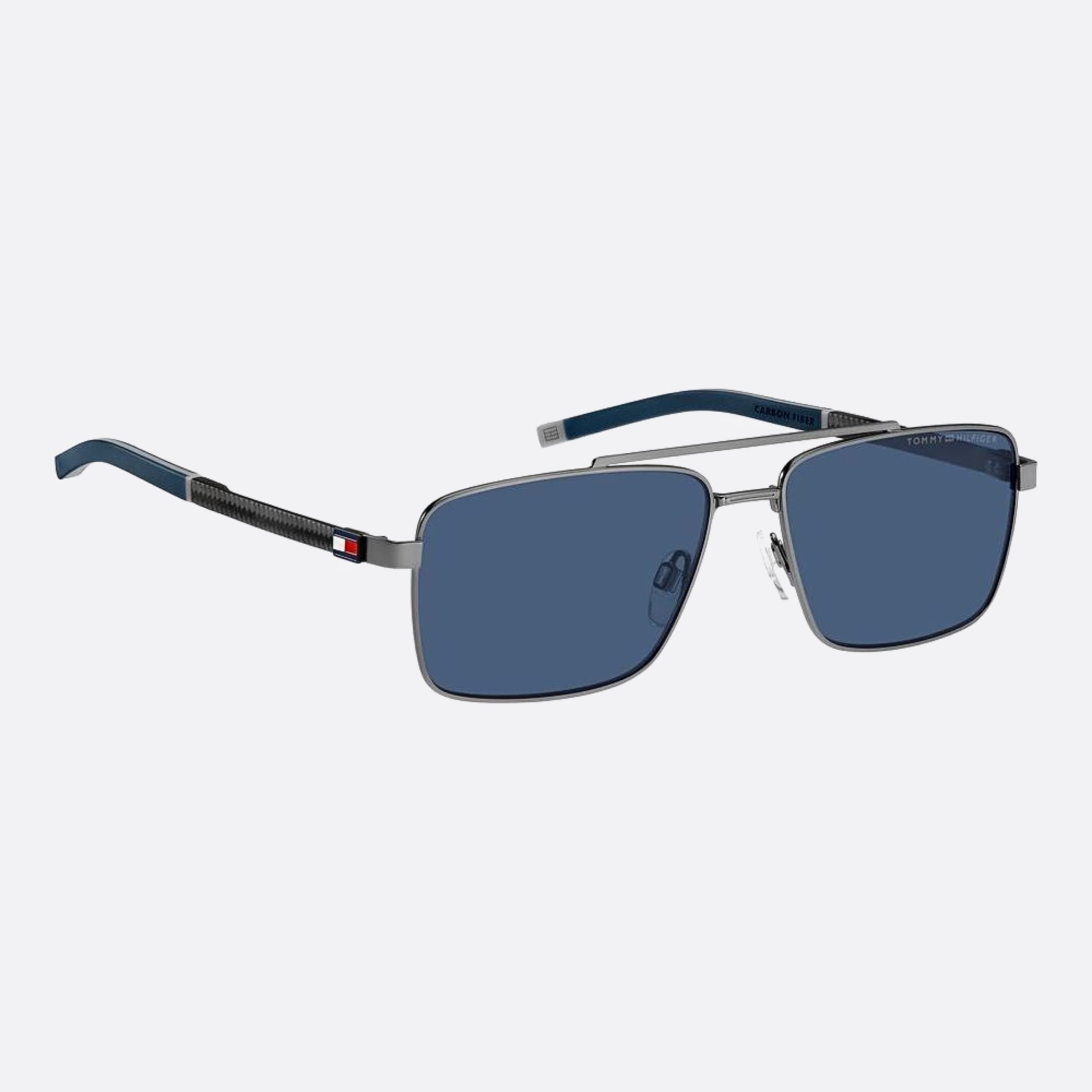 Tommy 58mm Hilfiger R80 Transparent Rectangle Men Sunglasses - Detail View