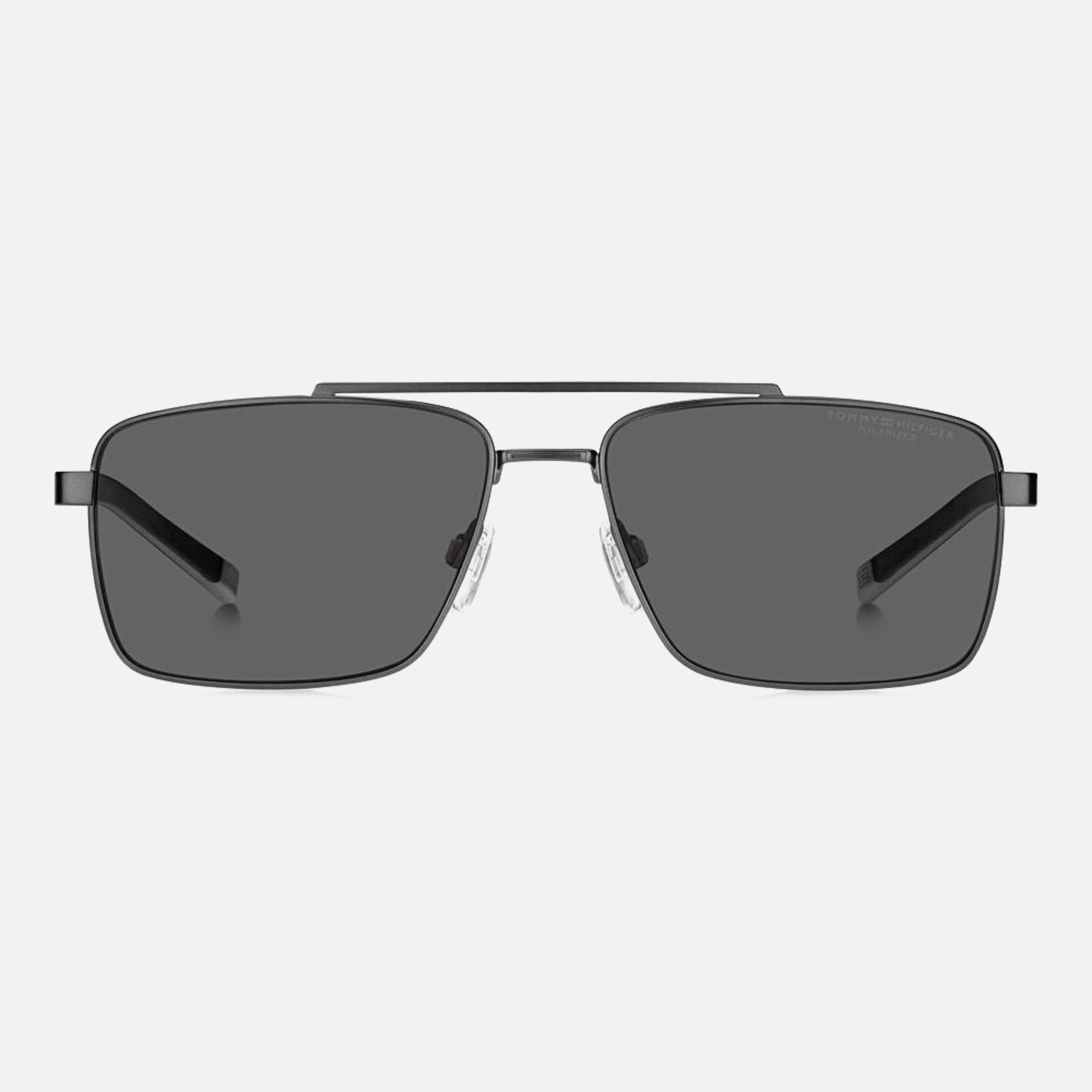 Tommy 58mm Hilfiger Svk Ruthenium Rectangle Polarized Men Sunglasses - Main View