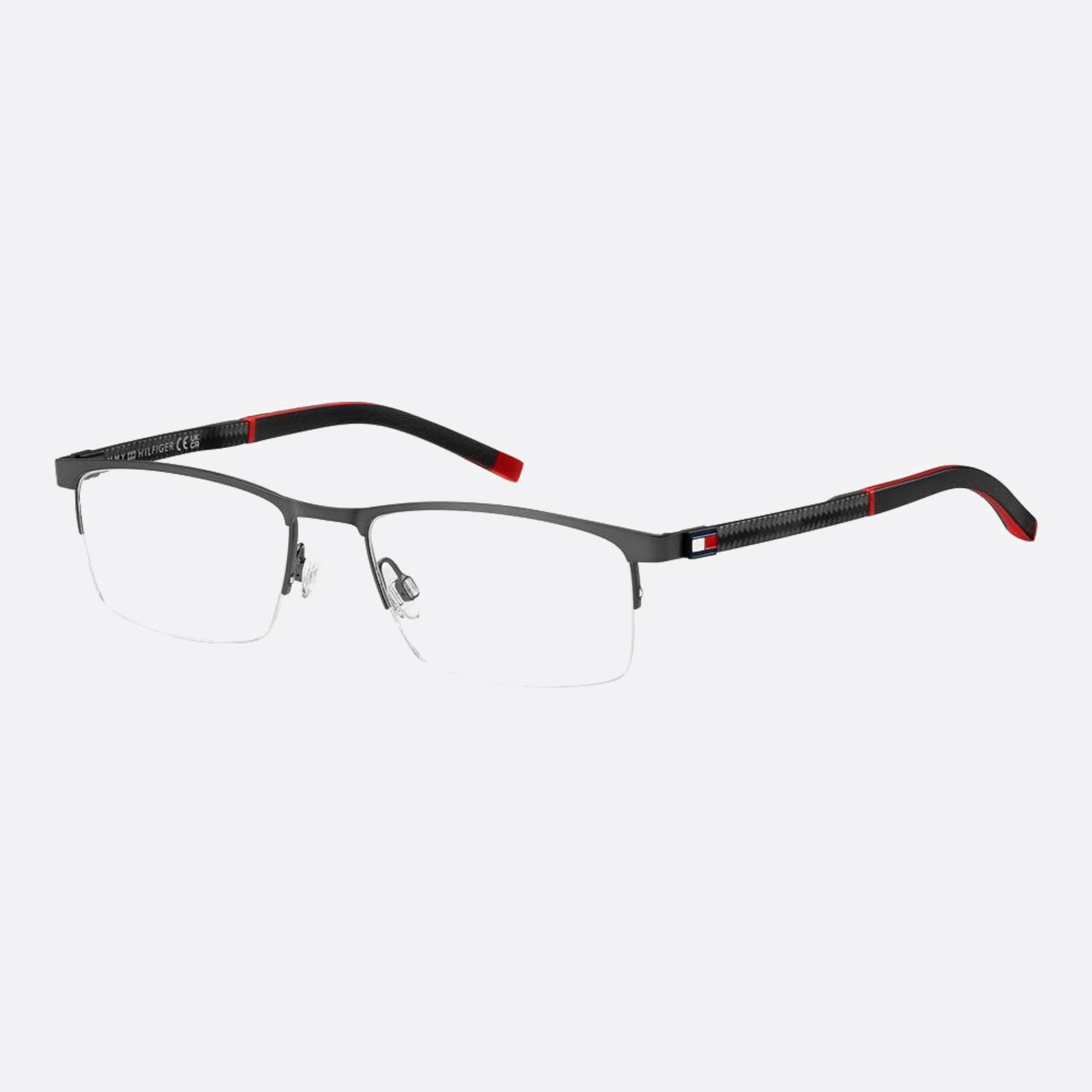 Tommy 54mm Hilfiger Svk Ruthenium Rectangle Men Eyeglasses - Side View