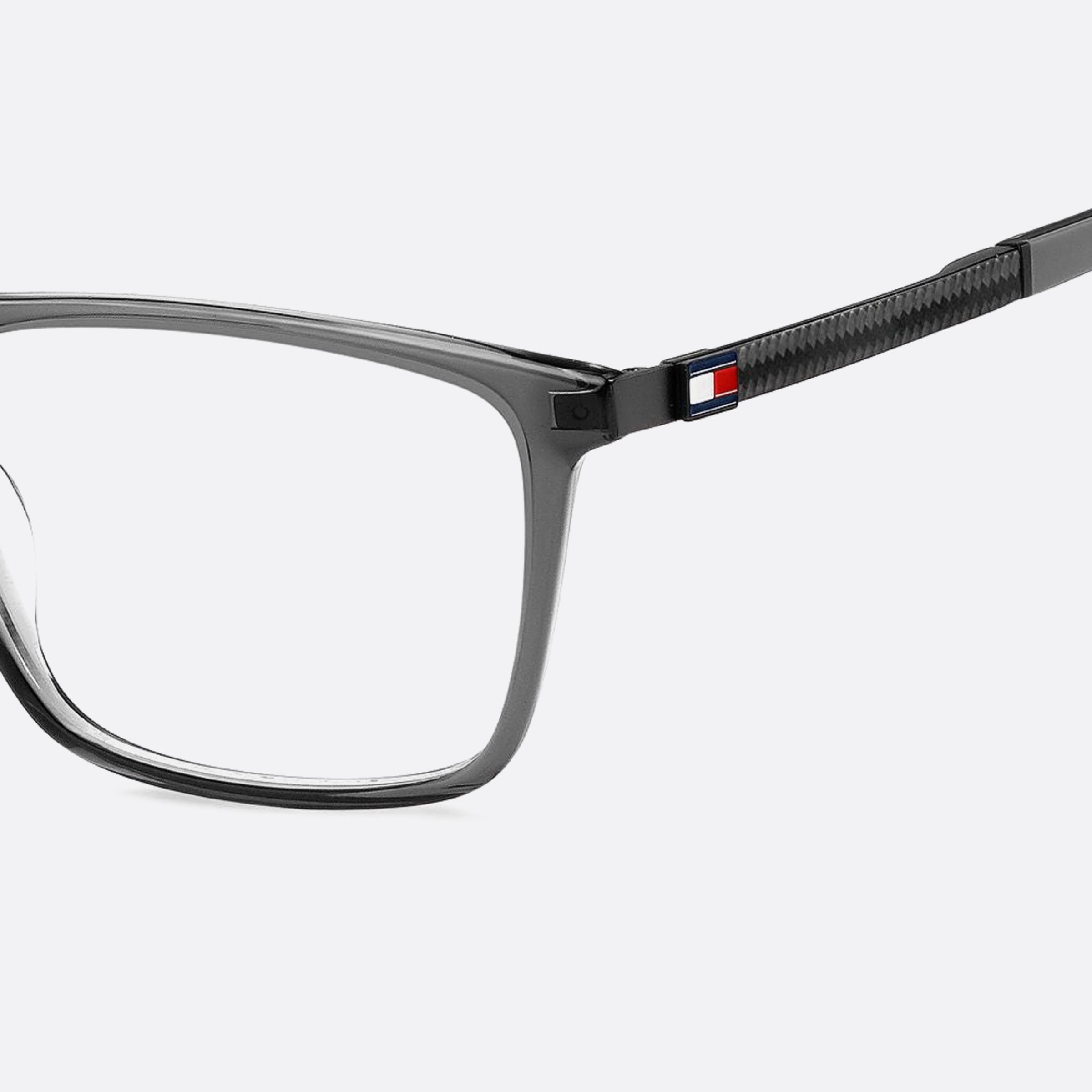 Tommy 53mm Hilfiger Kb7 Grey Rectangle Men Eyeglasses - Detail View