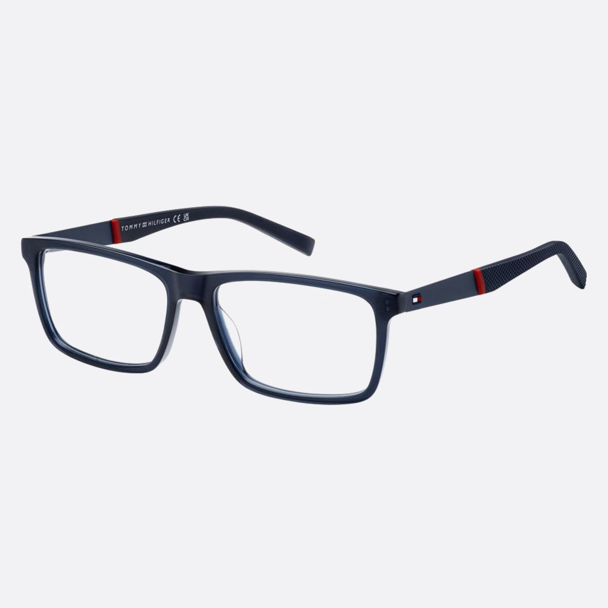 Tommy 55mm Hilfiger Pjp Blue Rectangle Men Eyeglasses - Side View