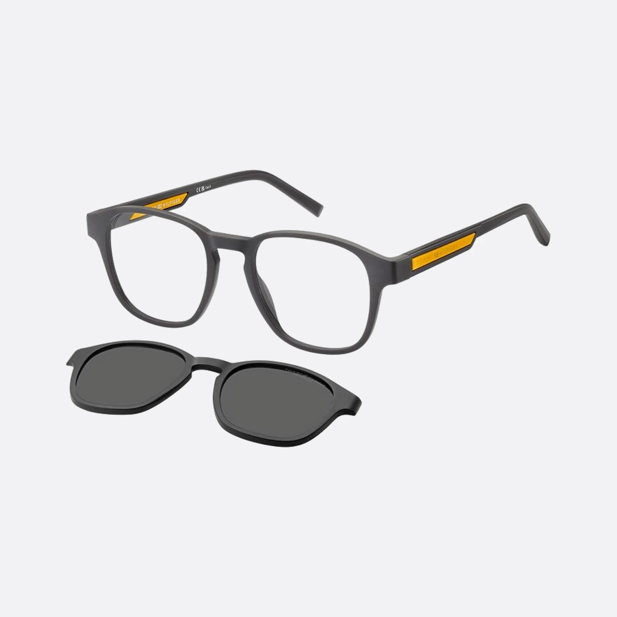 Tommy 50mm Hilfiger Fre Grey Squared Men Sunglasses - Side View