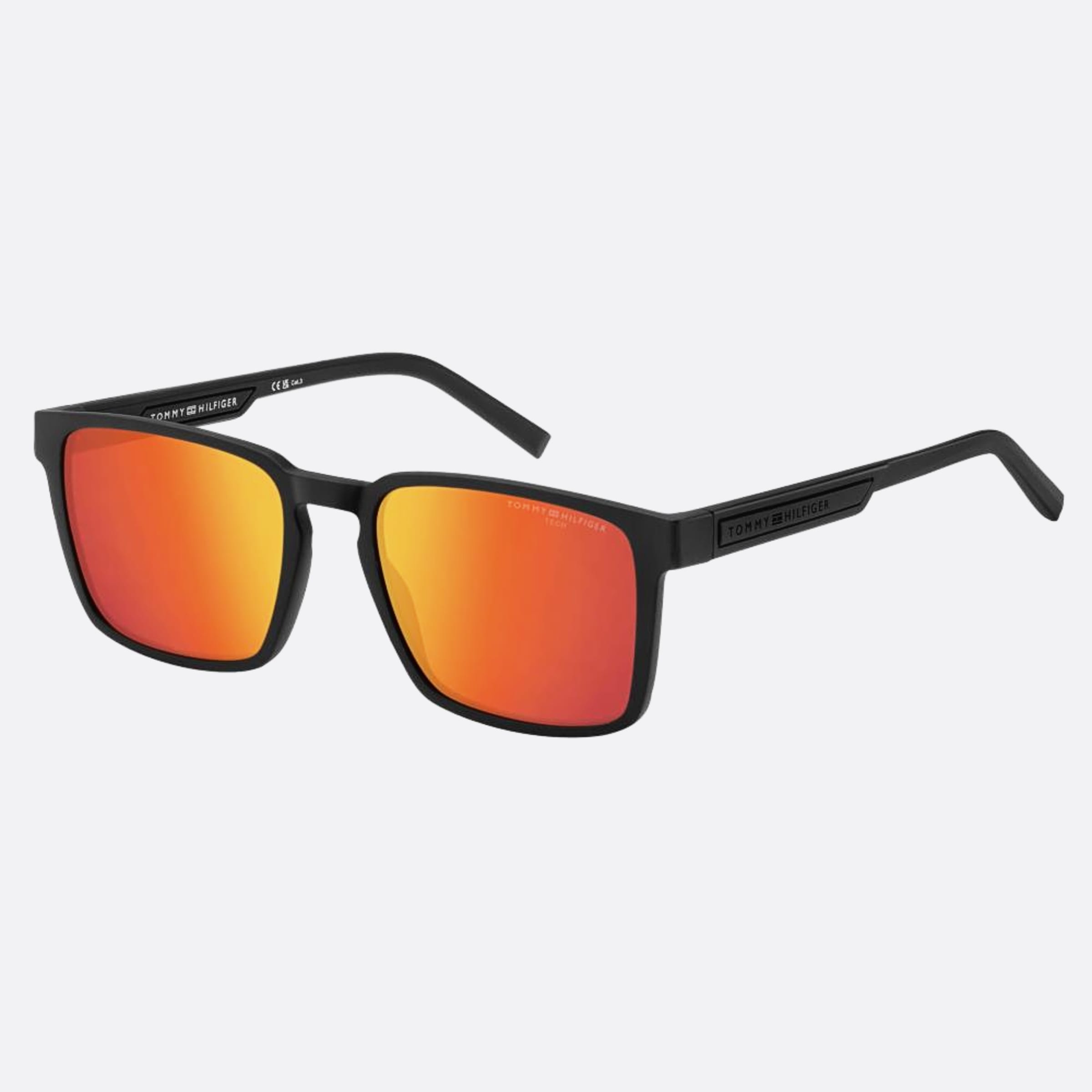 Tommy 55mm Hilfiger Black Squared Men Sunglasses - Side View