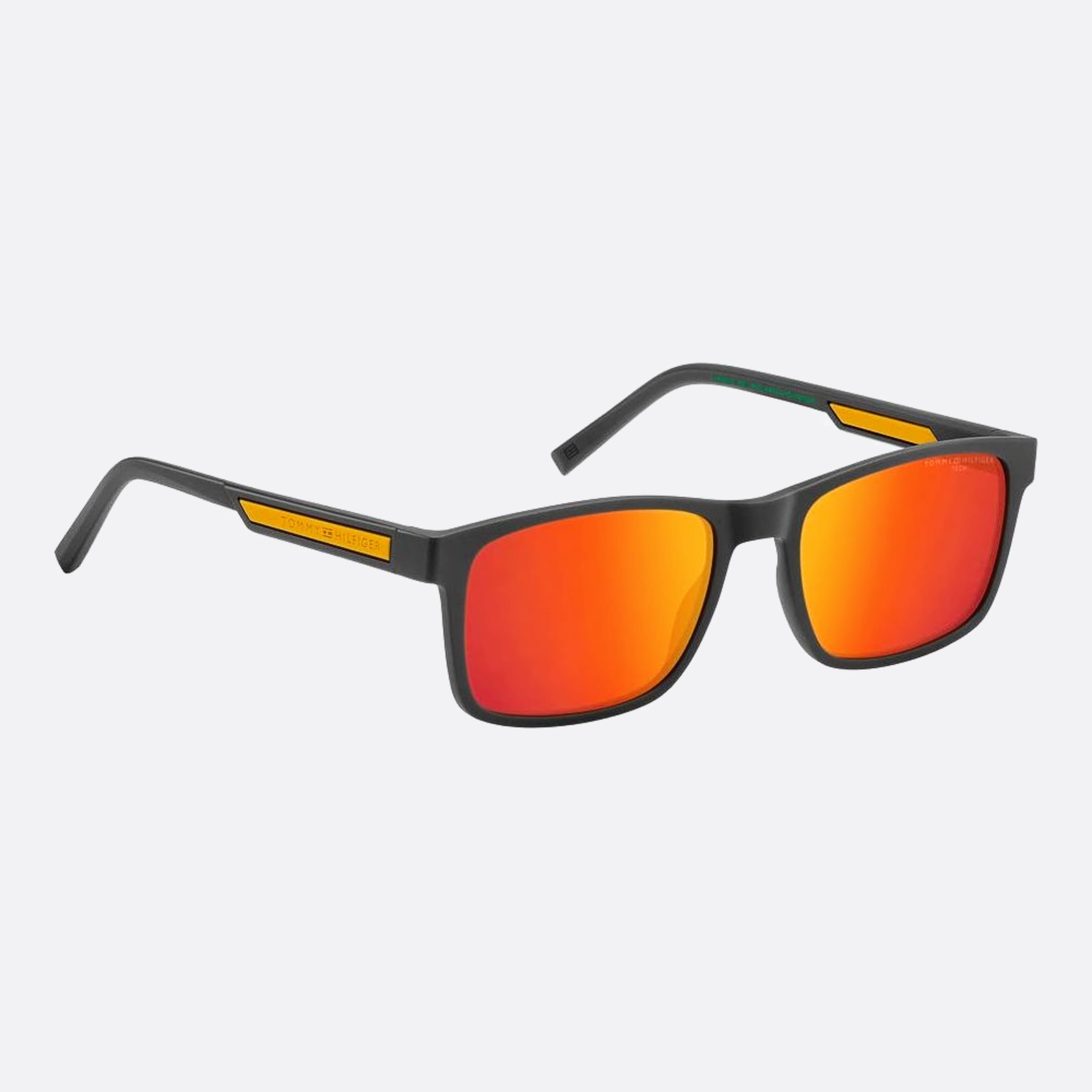 Tommy 56mm Hilfiger Fre Grey Rectangle Men Sunglasses - Detail View