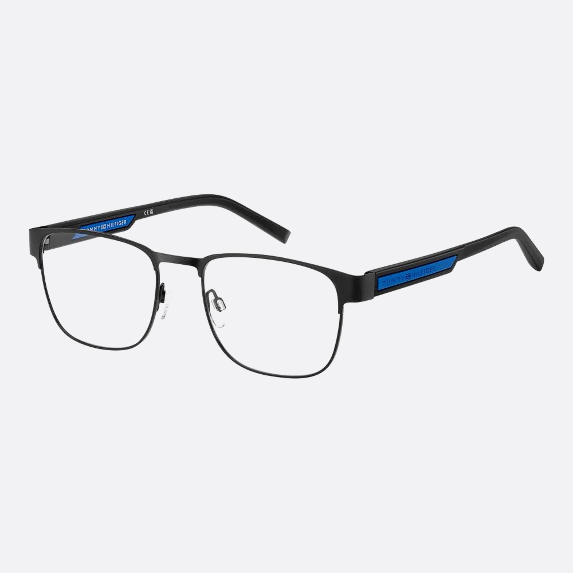 Tommy 54mm Hilfiger Dl5 Black Rectangle Men Eyeglasses - Side View