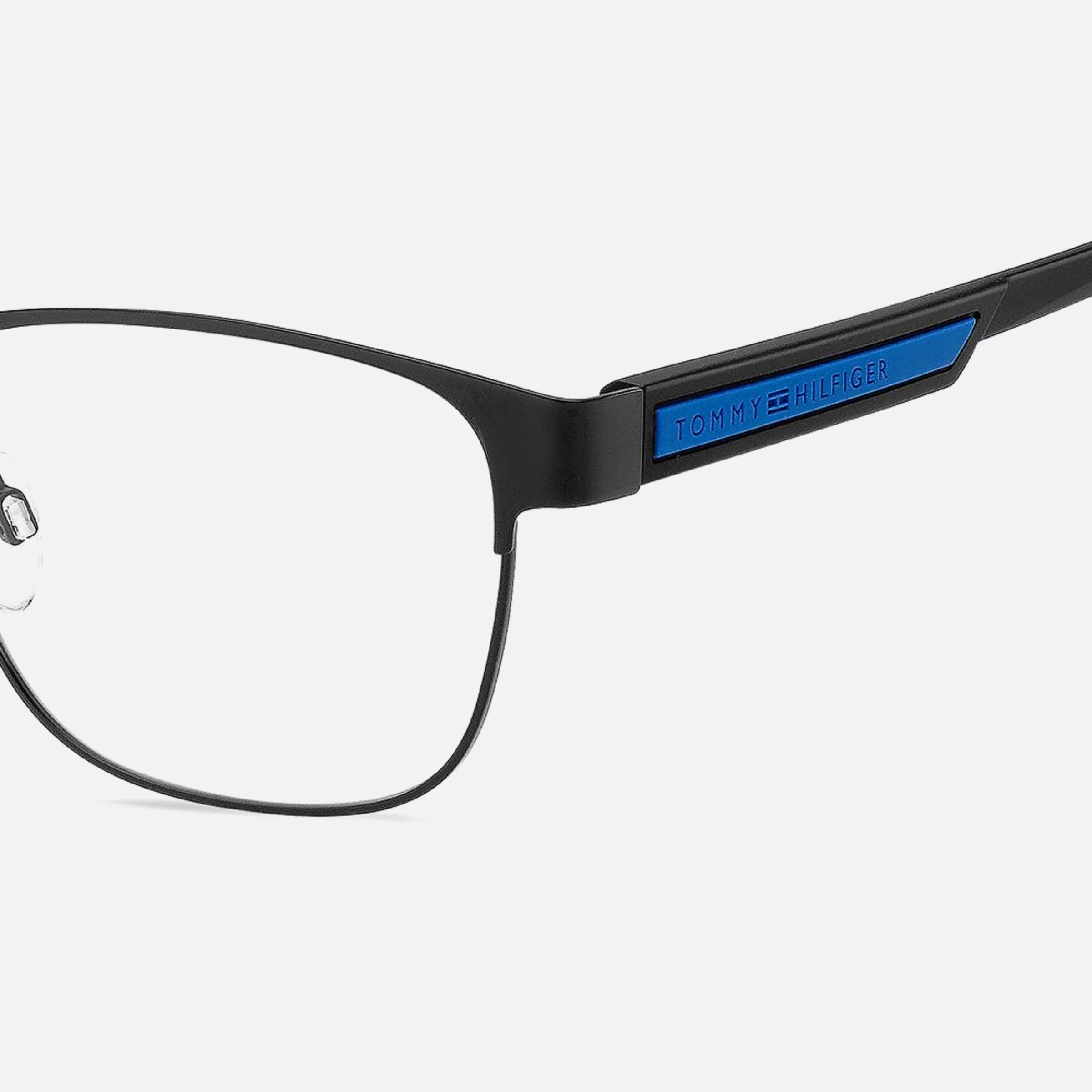 Tommy 54mm Hilfiger Dl5 Black Rectangle Men Eyeglasses - Detail View