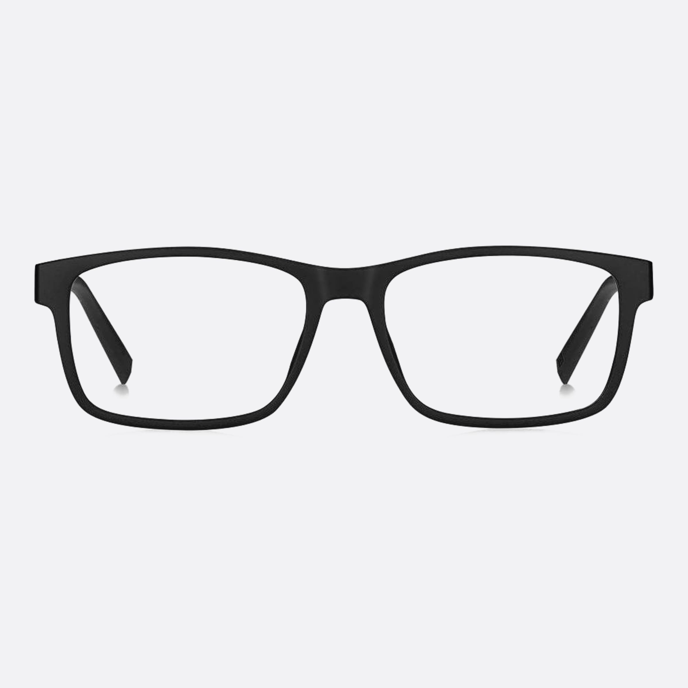 Tommy 54mm Hilfiger Black Rectangle Men Eyeglasses - Main View