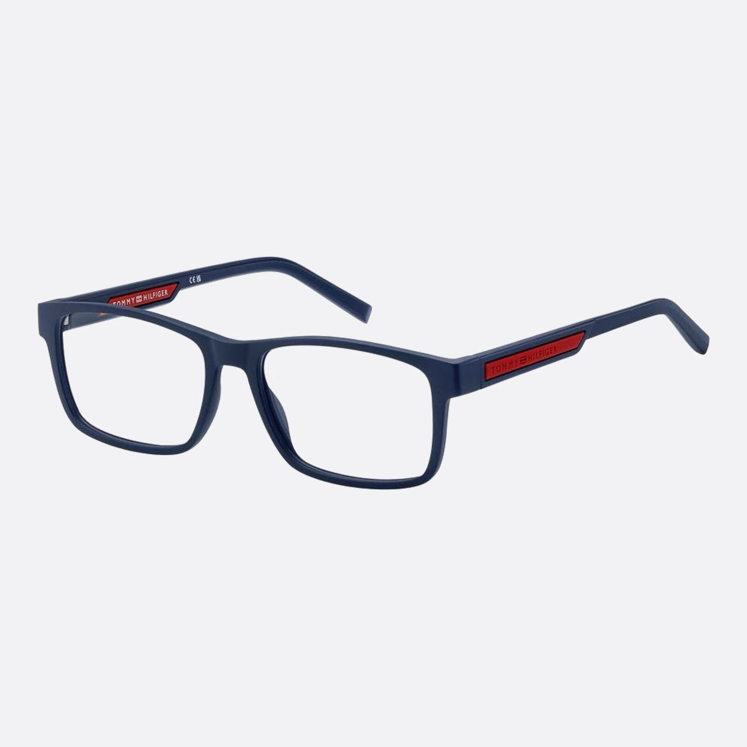 Tommy 54mm Hilfiger Wir Blue Rectangle Men Eyeglasses - Side View