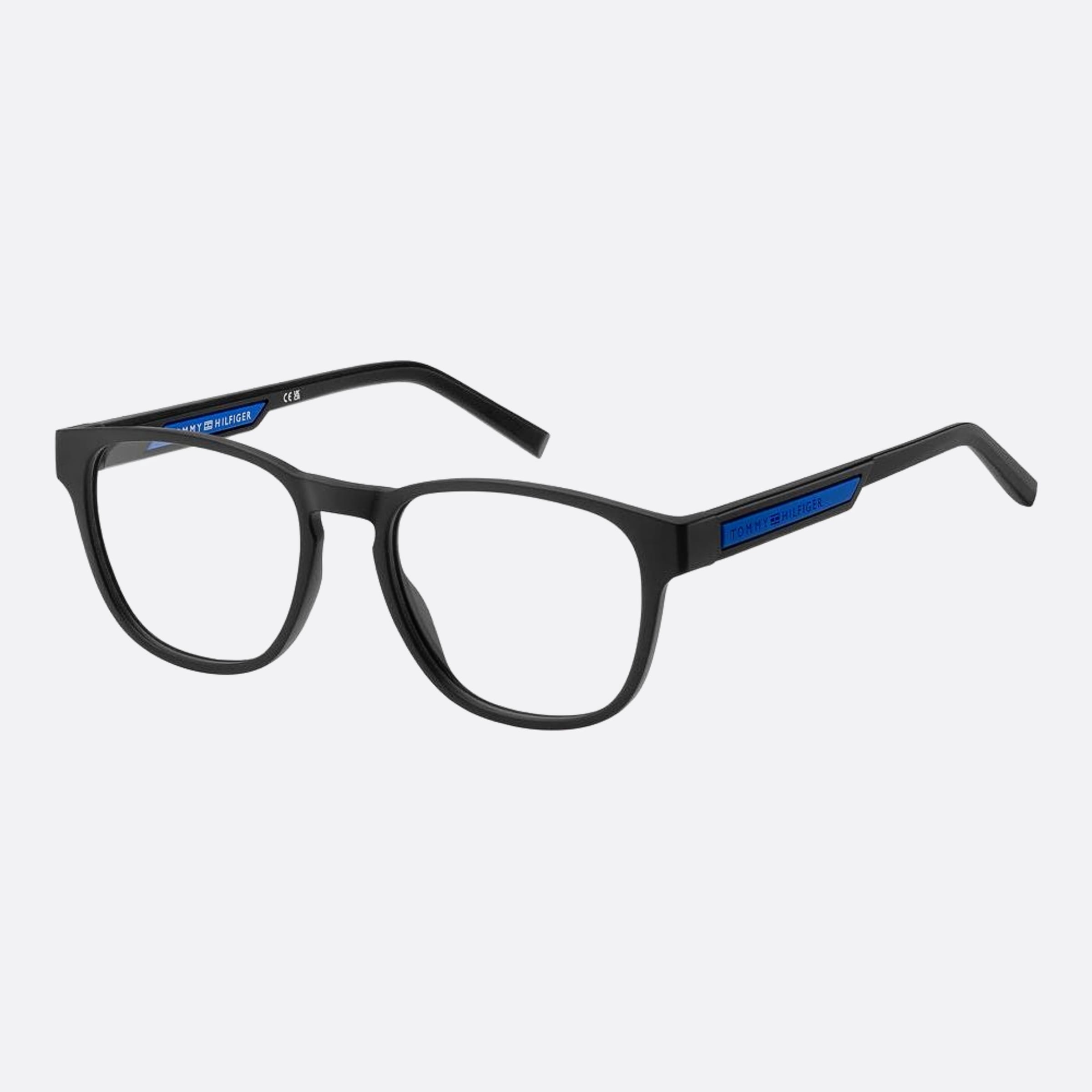 Tommy 52mm Hilfiger Dl5 Black Pantos Men Eyeglasses - Side View