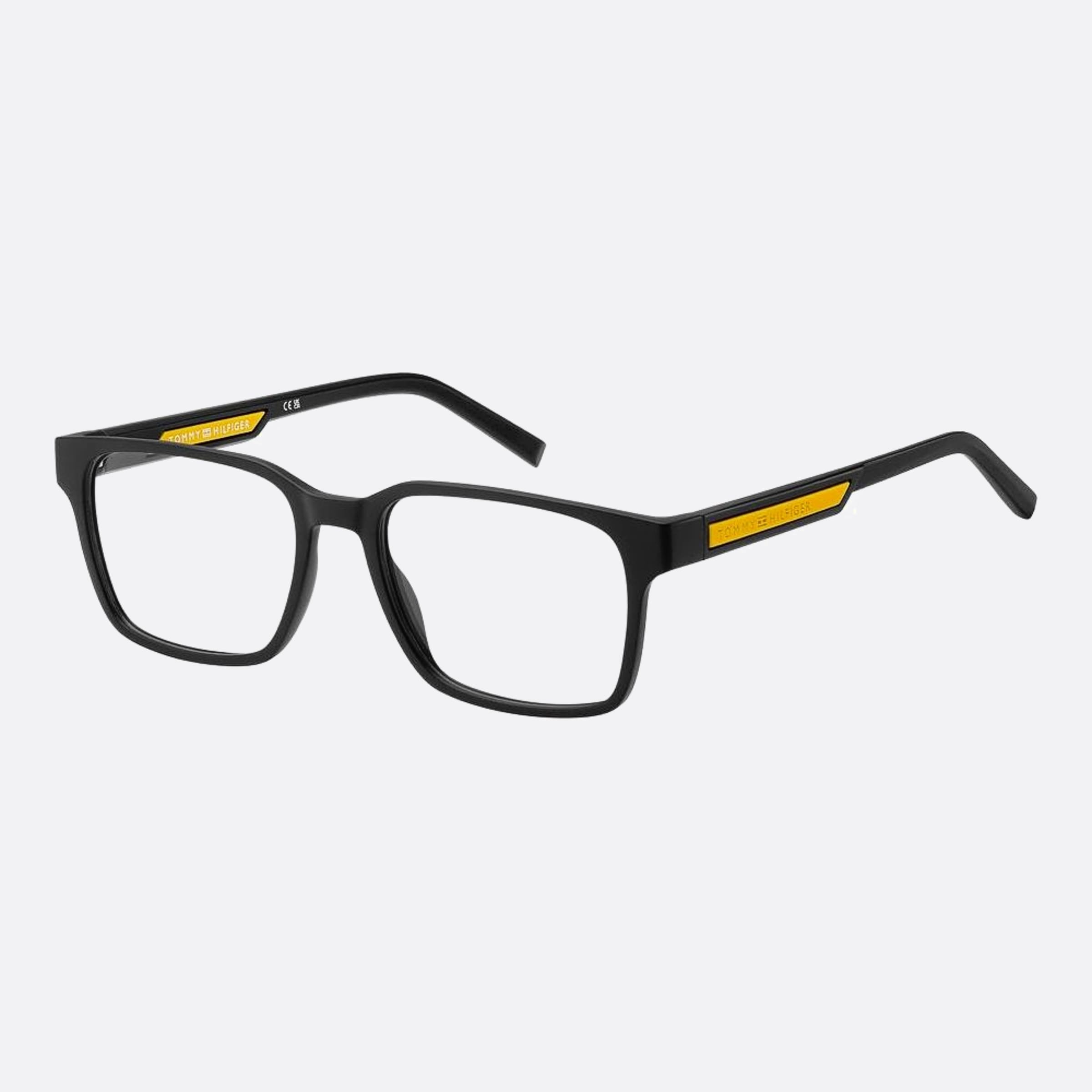 Tommy 54mm Hilfiger Dl5 Black Rectangle Men Eyeglasses - Side View