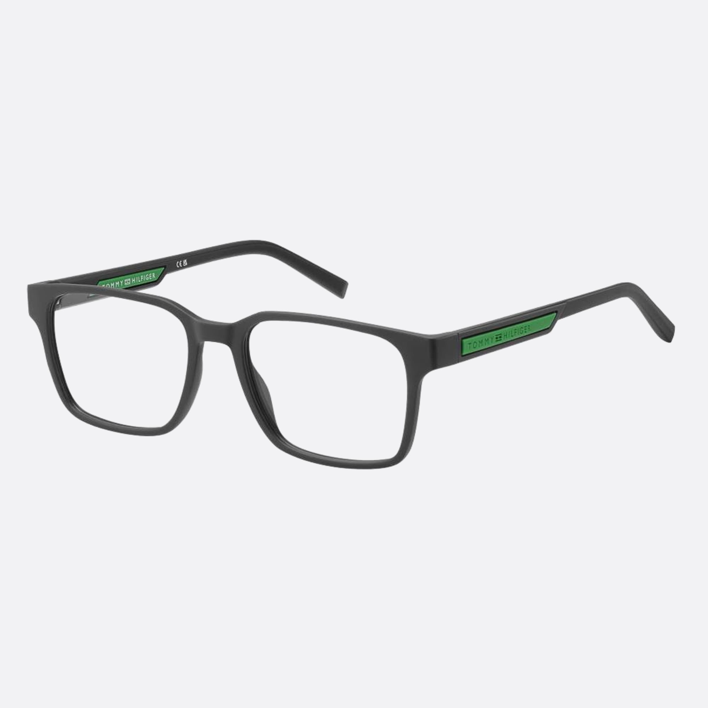 Tommy 54mm Hilfiger Fre Grey Rectangle Men Eyeglasses - Side View