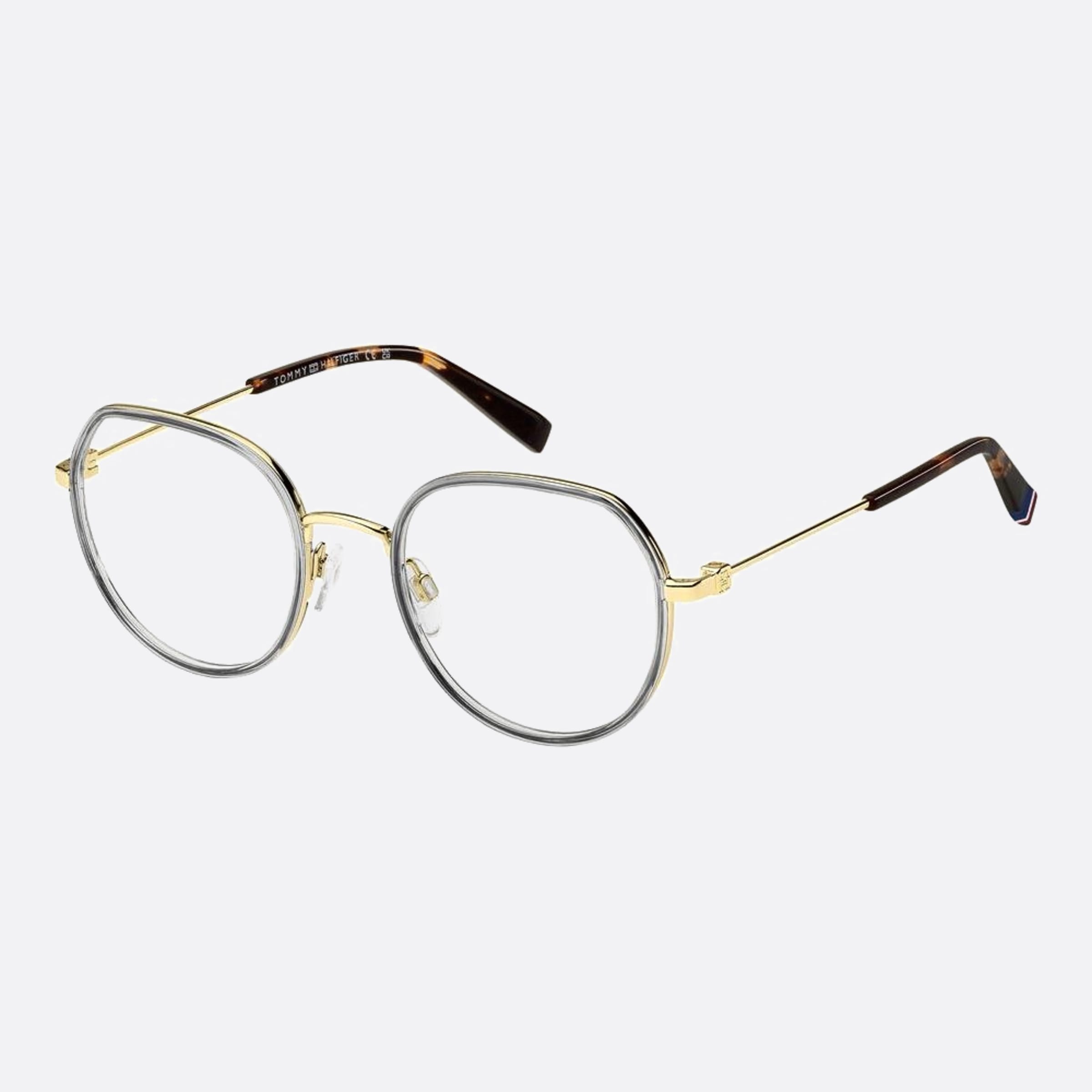 Tommy 51mm Hilfiger 2f7 Grey Round Women Eyeglasses - Side View