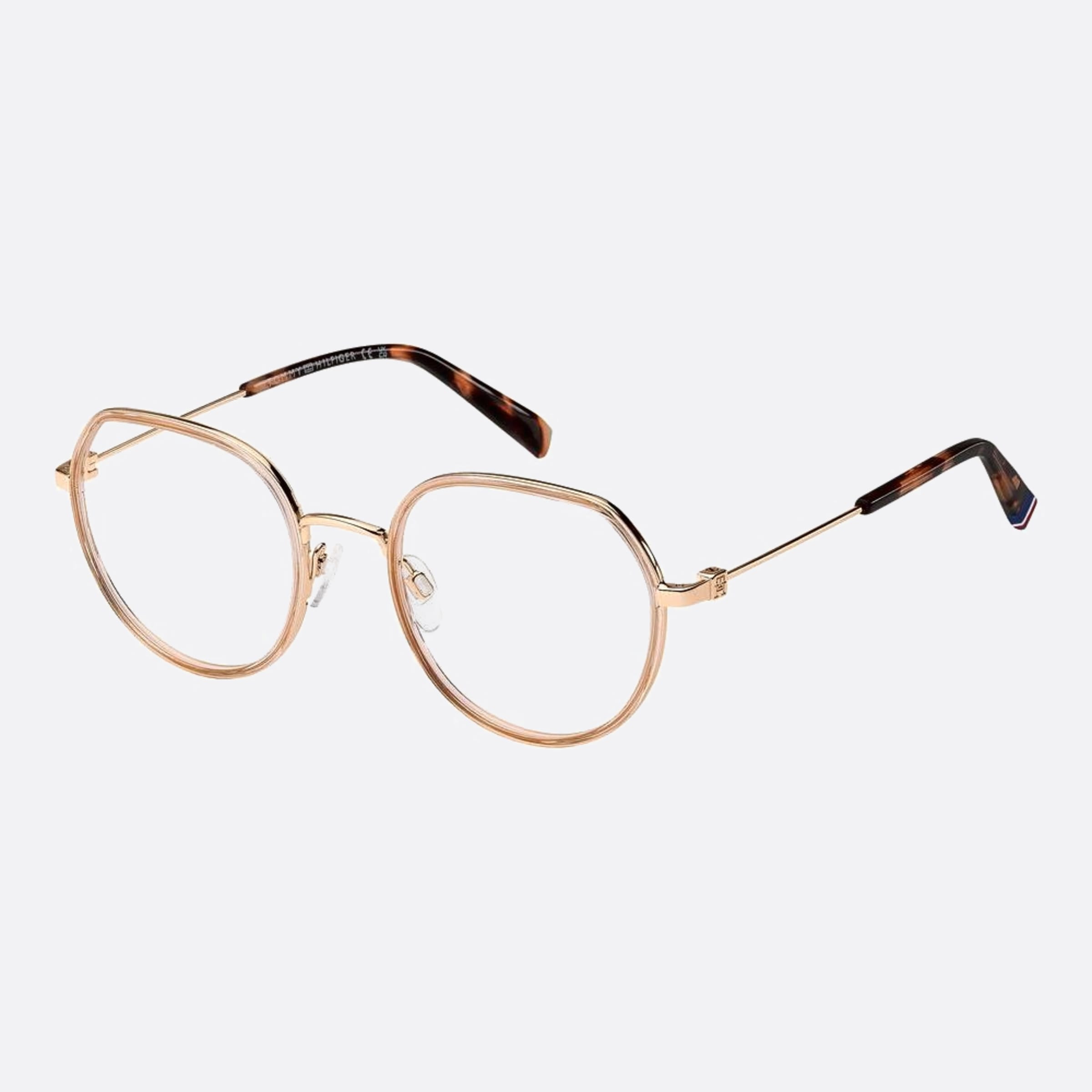 Tommy 51mm Hilfiger Dyg Gold Round Women Eyeglasses - Side View