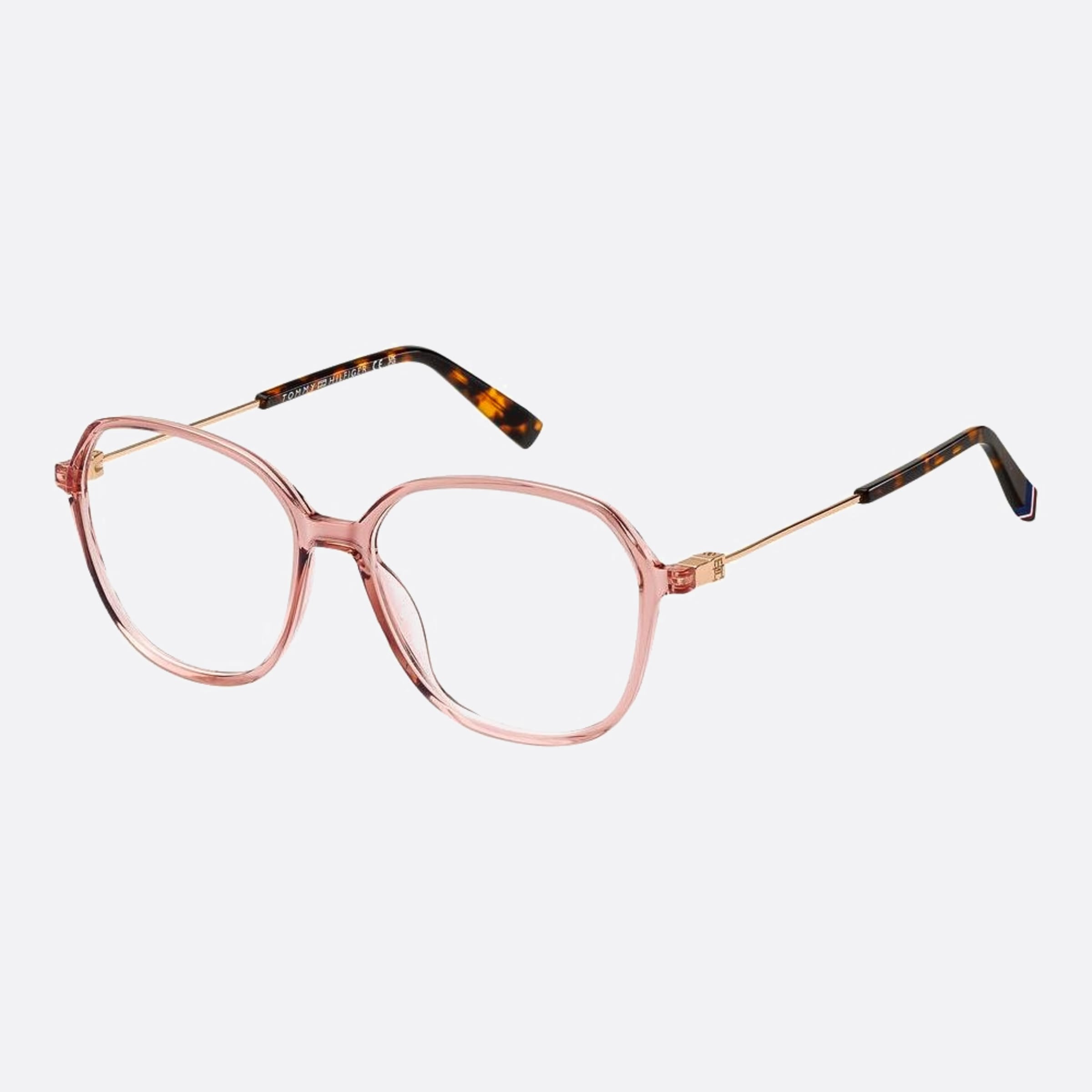 Tommy 54mm Hilfiger 35j Pink Squared Women Eyeglasses - Side View