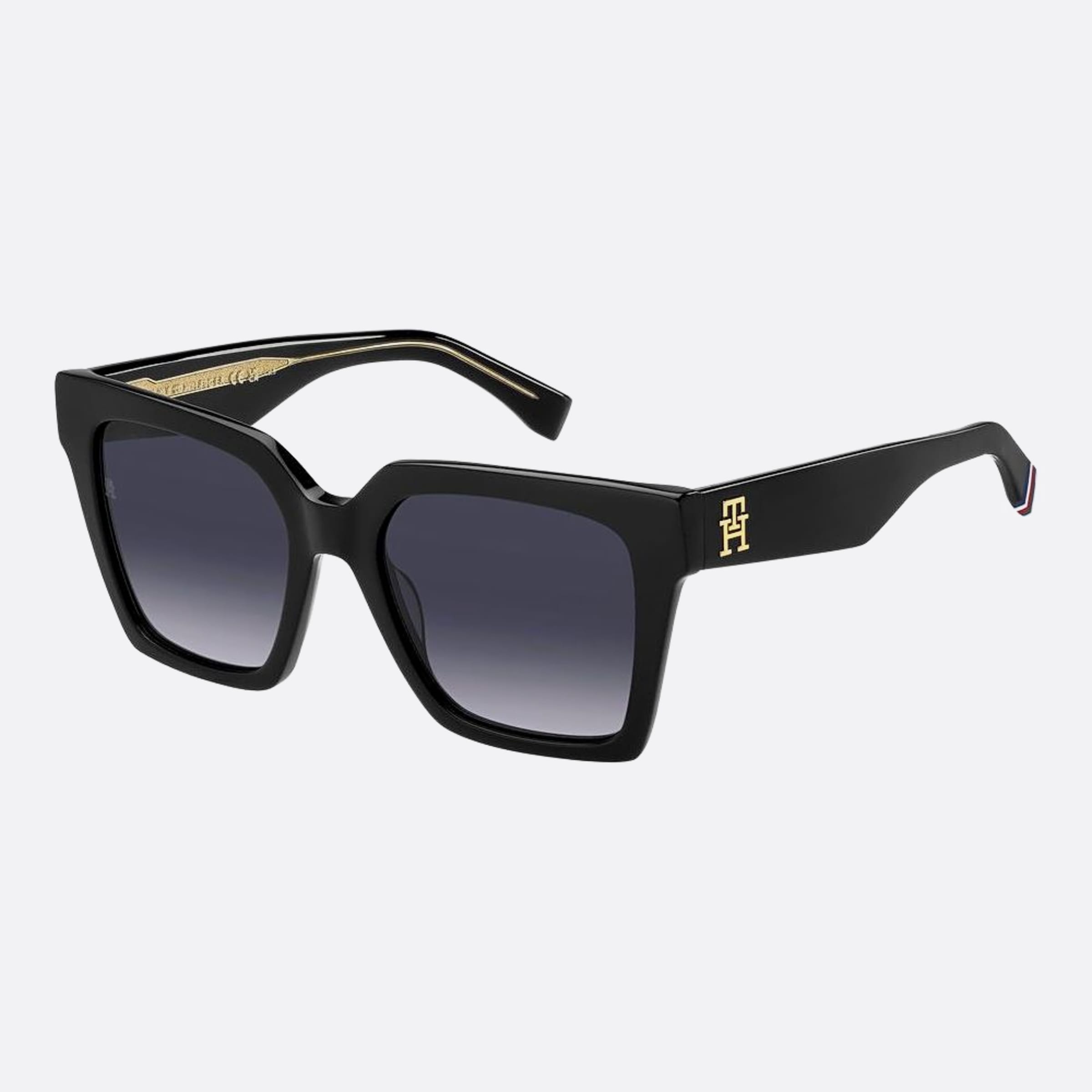 Tommy 53mm Hilfiger Black Butterfly Women Sunglasses - Side View
