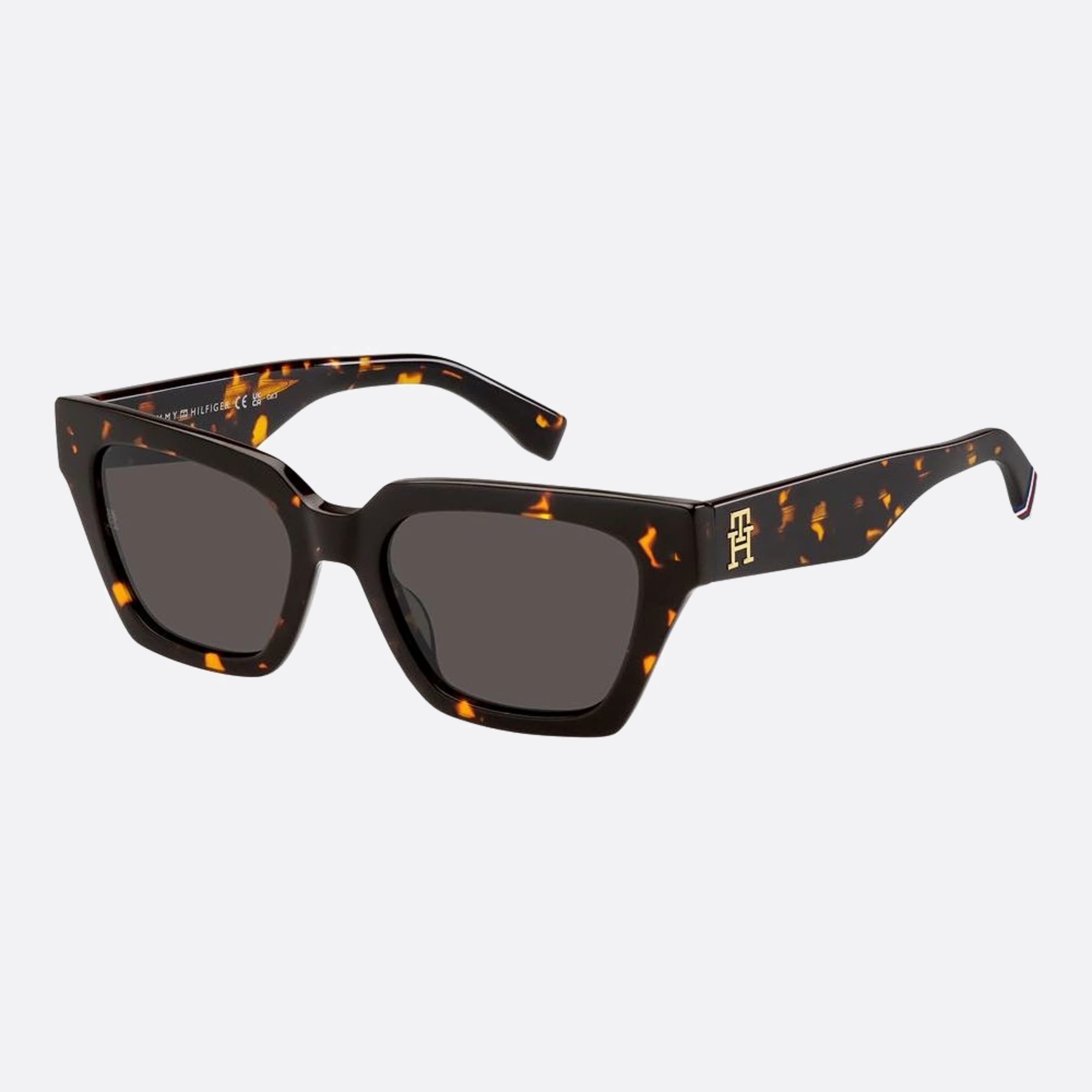 Tommy 52mm Hilfiger Havana Butterfly Women Sunglasses - Side View