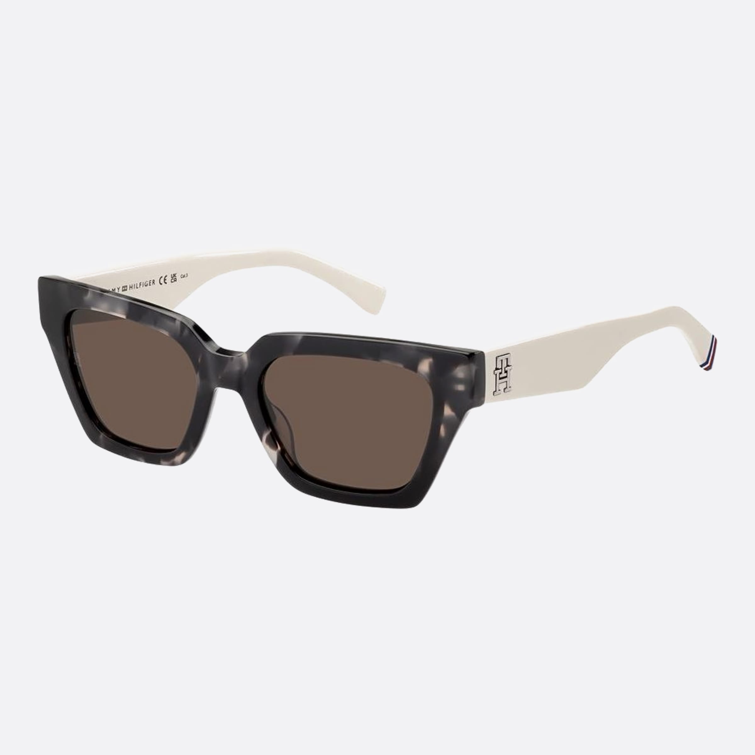 Tommy 52mm Hilfiger Tcb Havana Butterfly Women Sunglasses - Side View