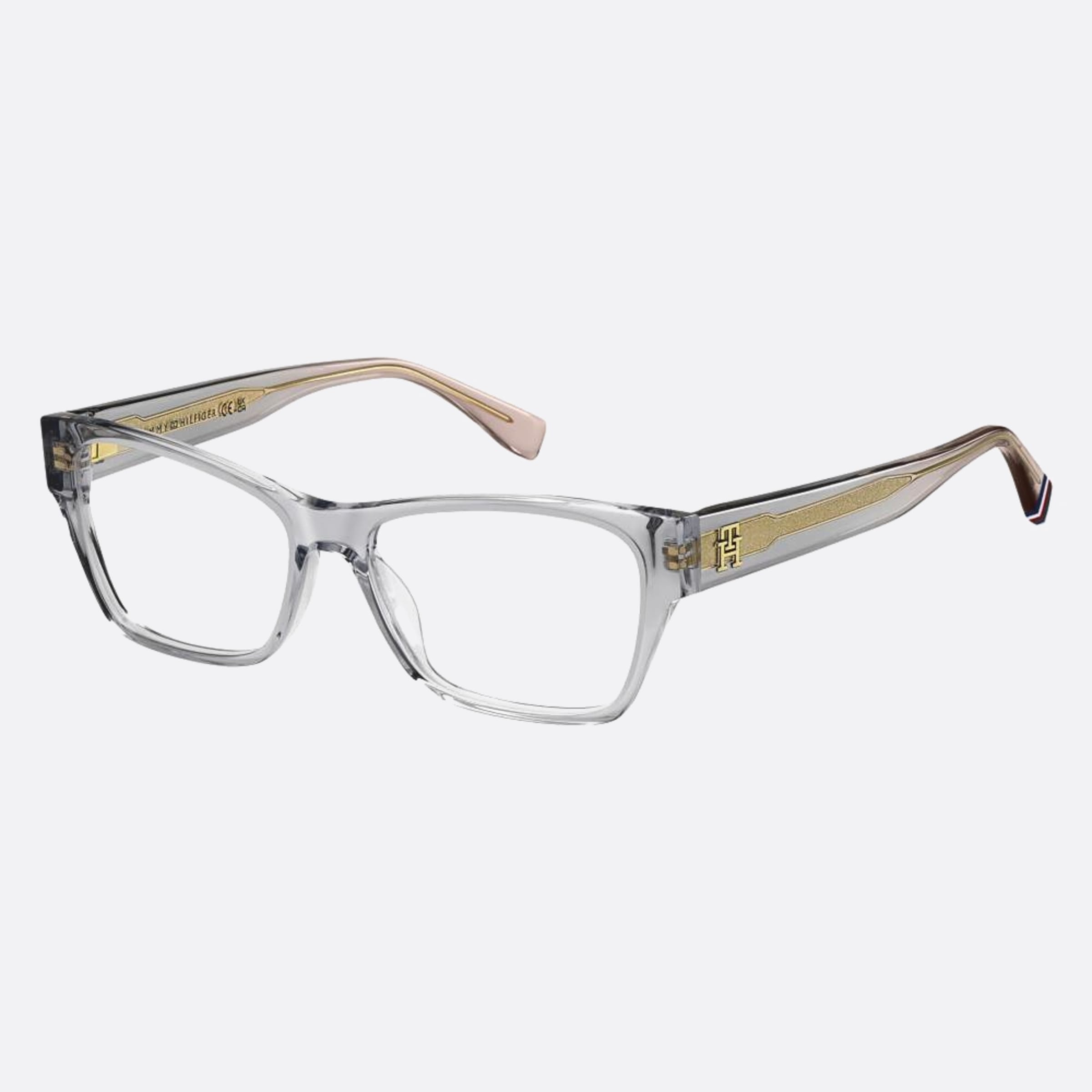 Tommy 53mm Hilfiger Kb7 Grey Cat Eye Women Eyeglasses - Side View