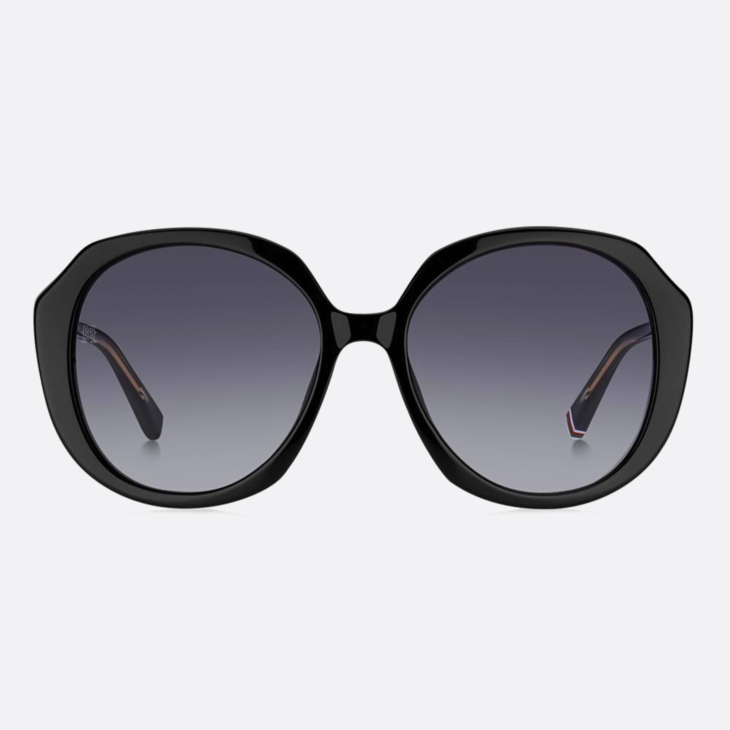 Tommy 54mm Hilfiger Black Round Women Sunglasses - Main View