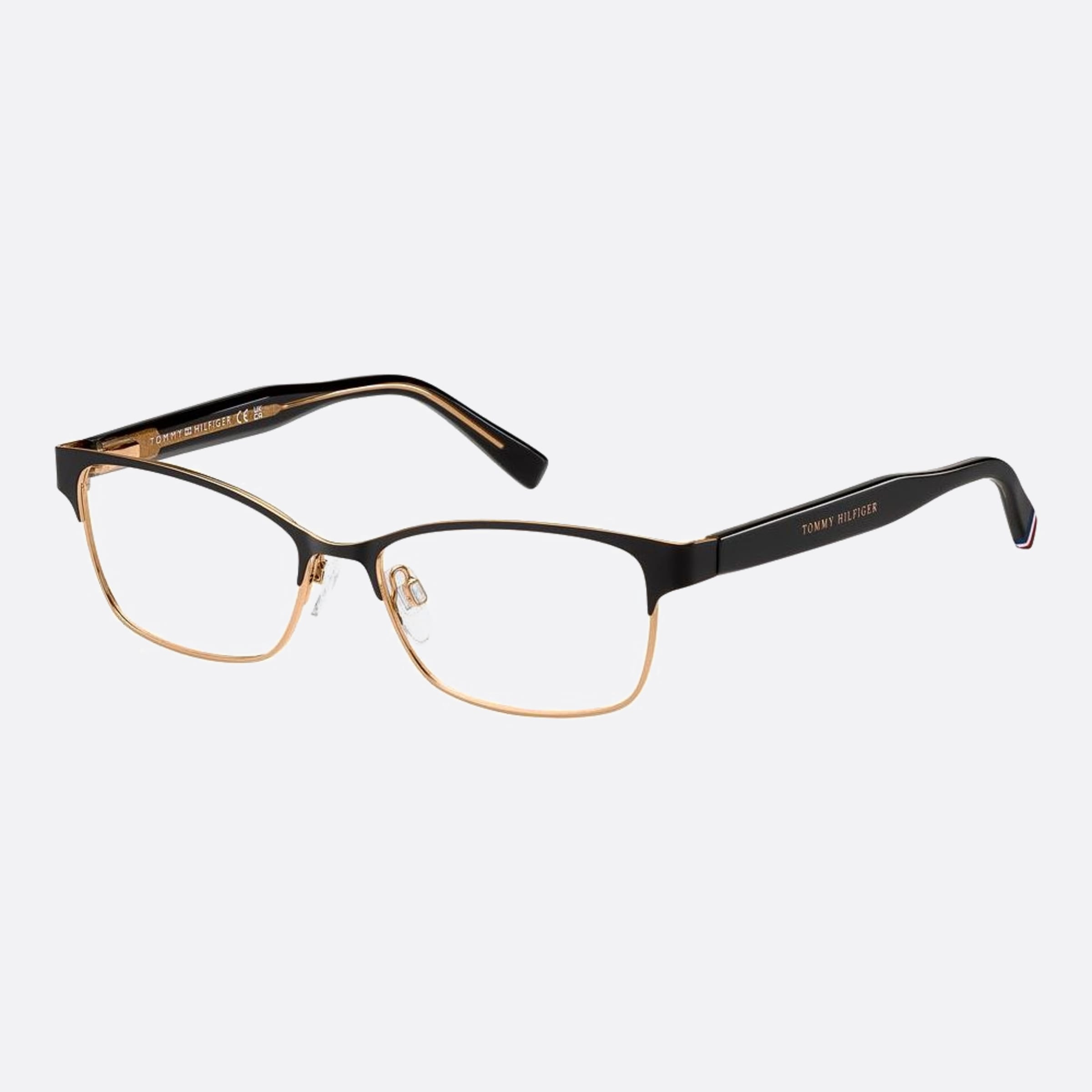 Tommy 53mm Hilfiger 1uv Black Rectangle Women Eyeglasses - Side View