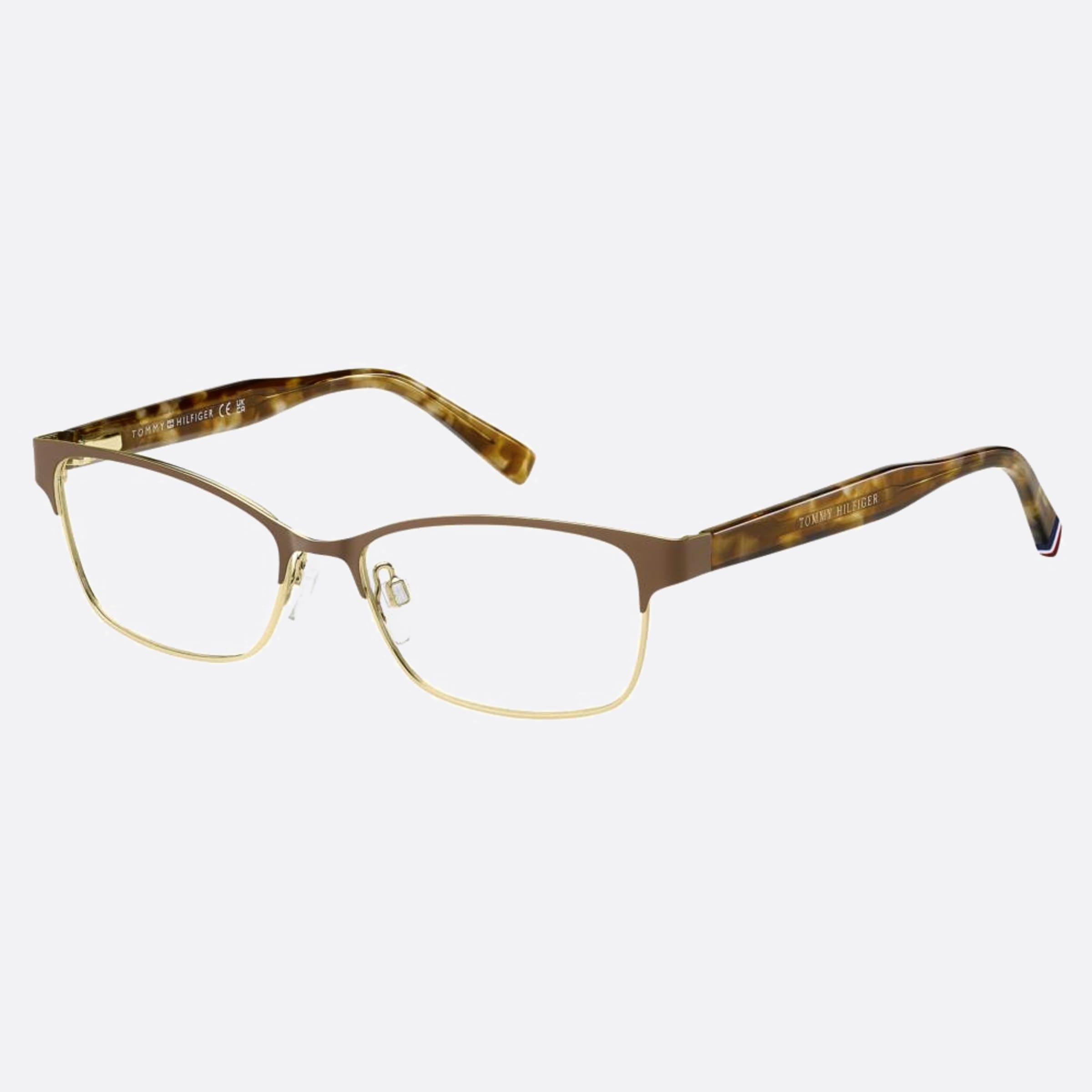 Tommy 53mm Hilfiger Bku Gold Rectangle Women Eyeglasses - Side View