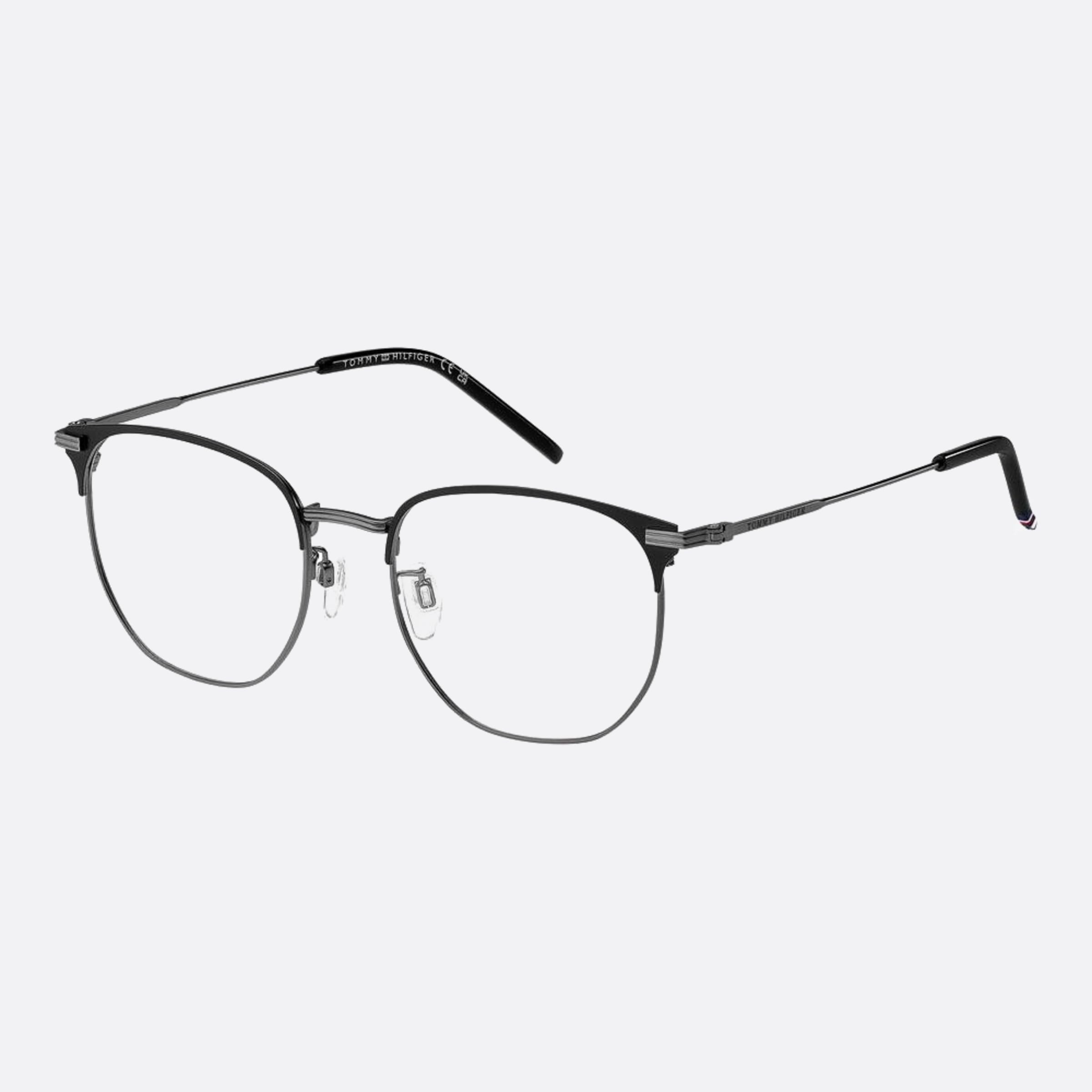 Tommy 54mm Hilfiger Rzz Ruthenium Round Men Eyeglasses - Side View