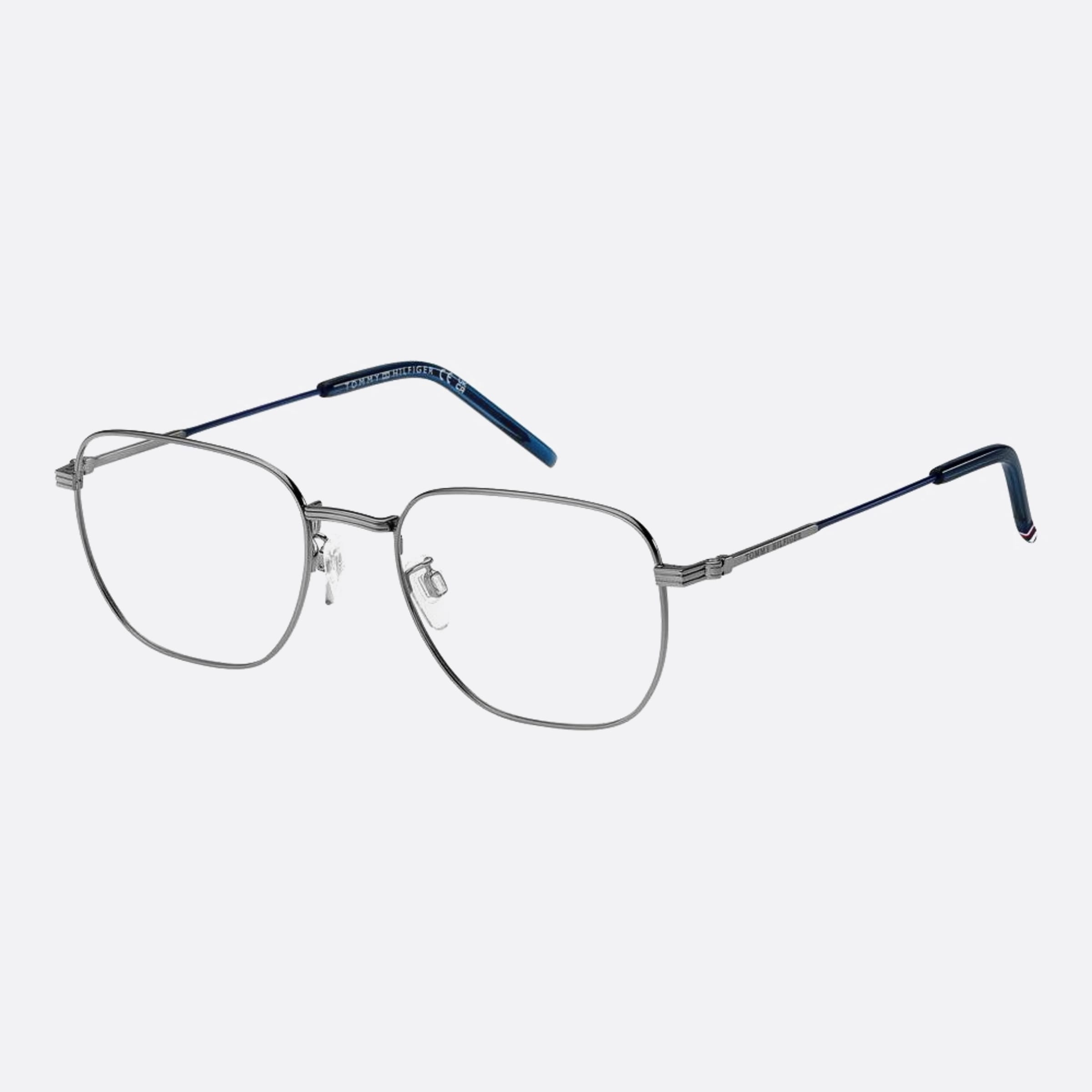 Tommy 54mm Hilfiger Kj1 Ruthenium Squared Men Eyeglasses - Side View