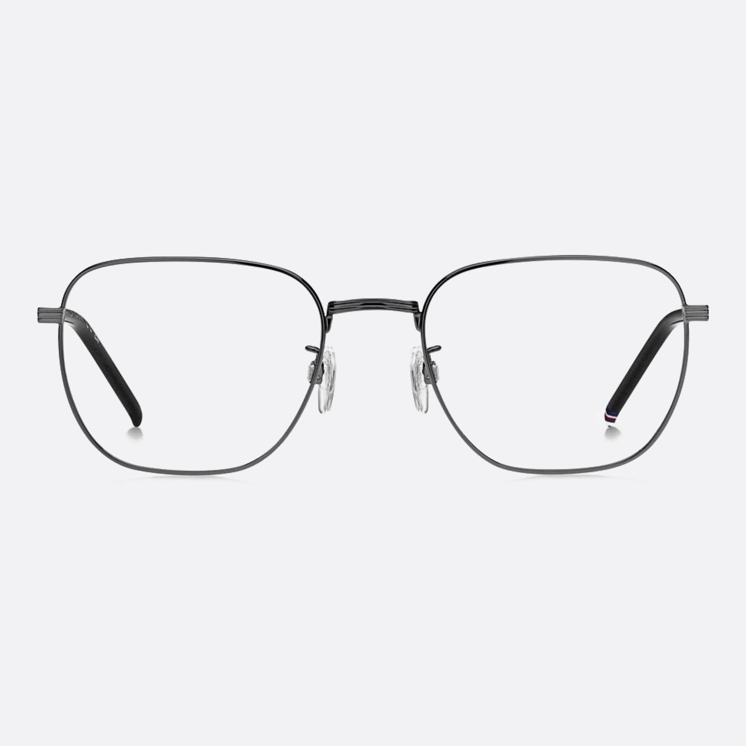 Tommy 54mm Hilfiger V81 Black Squared Men Eyeglasses - Main View