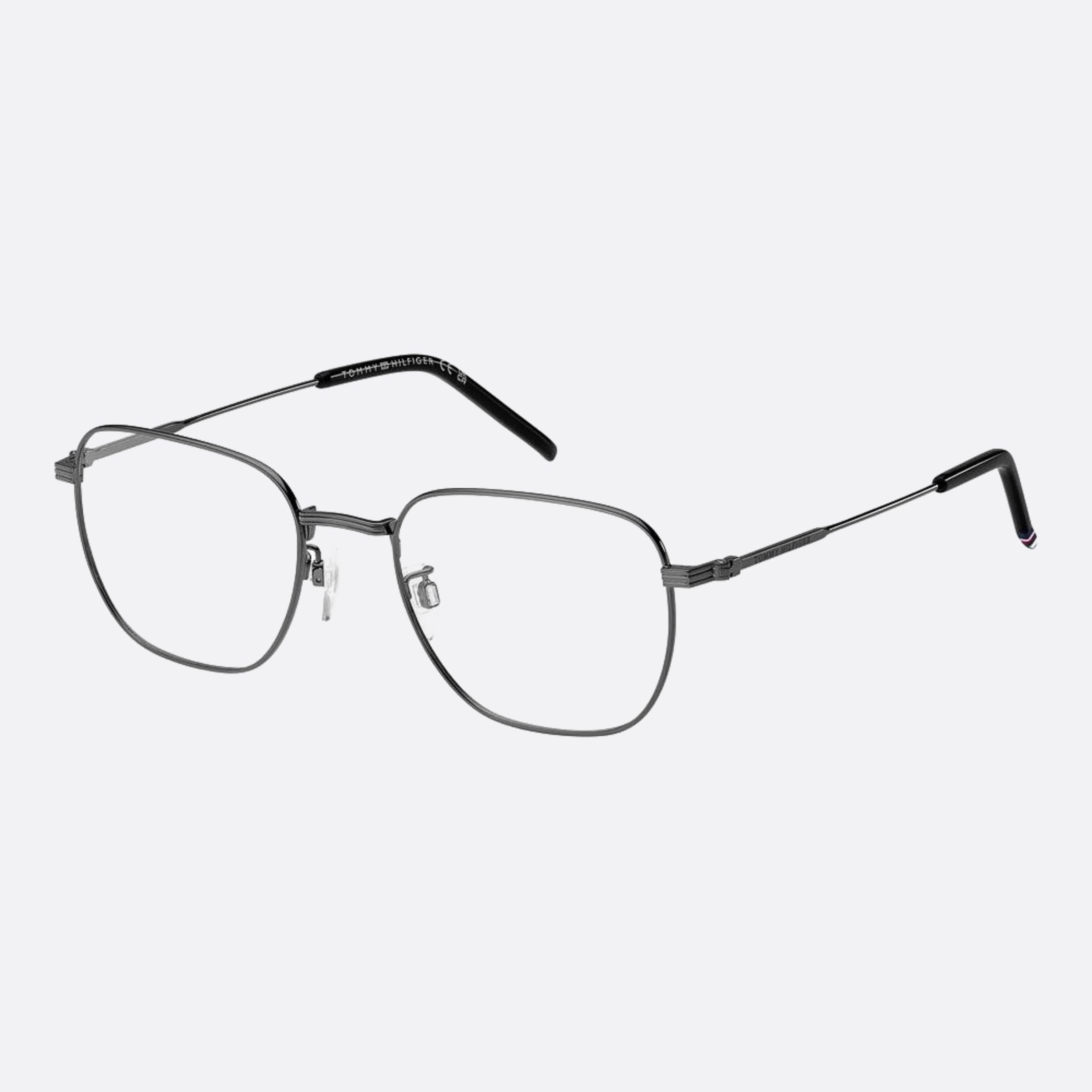 Tommy 54mm Hilfiger V81 Black Squared Men Eyeglasses - Side View