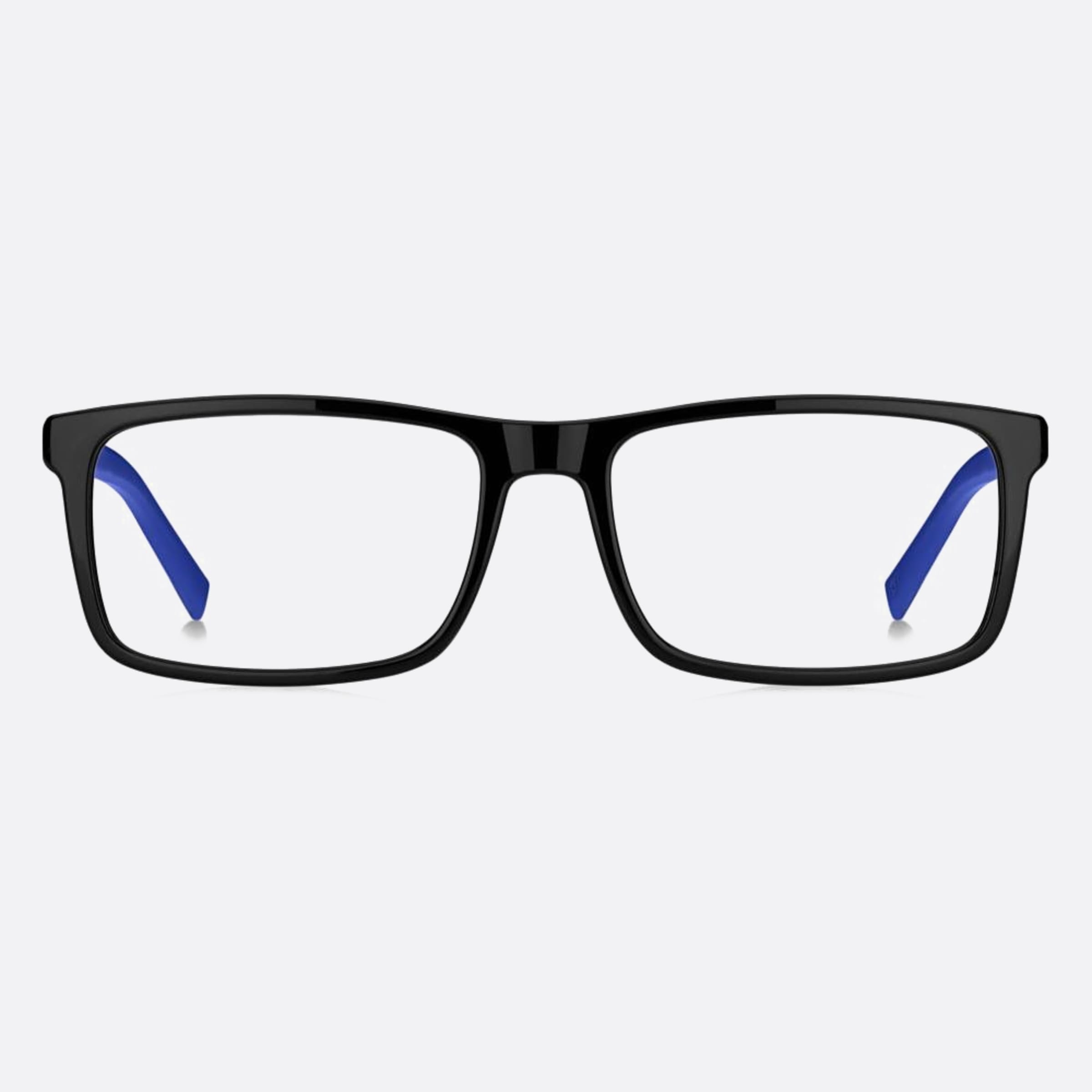 Tommy 51mm Hilfiger Black Rectangle Unisex Eyeglasses - Main View