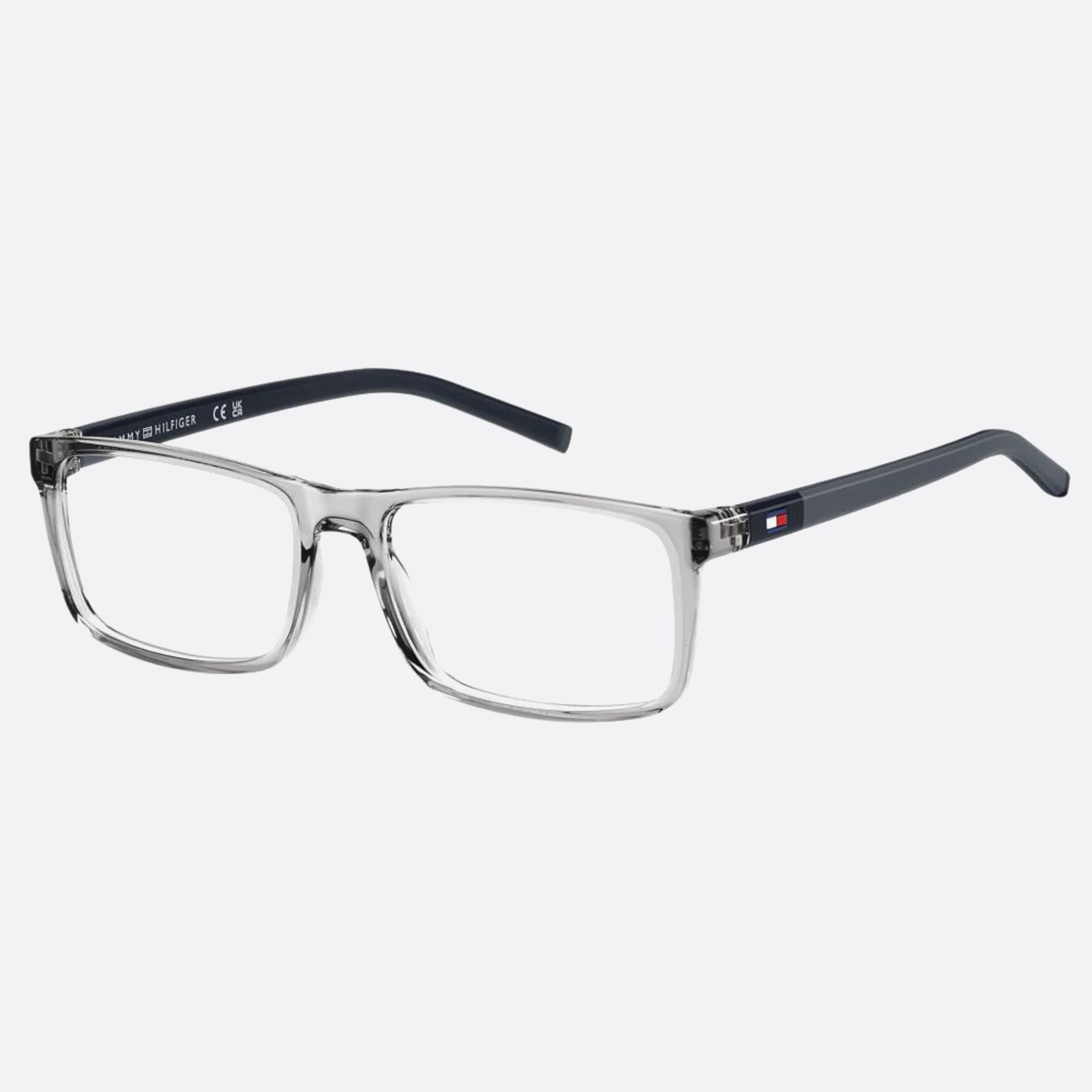 Tommy 51mm Hilfiger Kb7 Grey Rectangle Unisex Eyeglasses - Side View