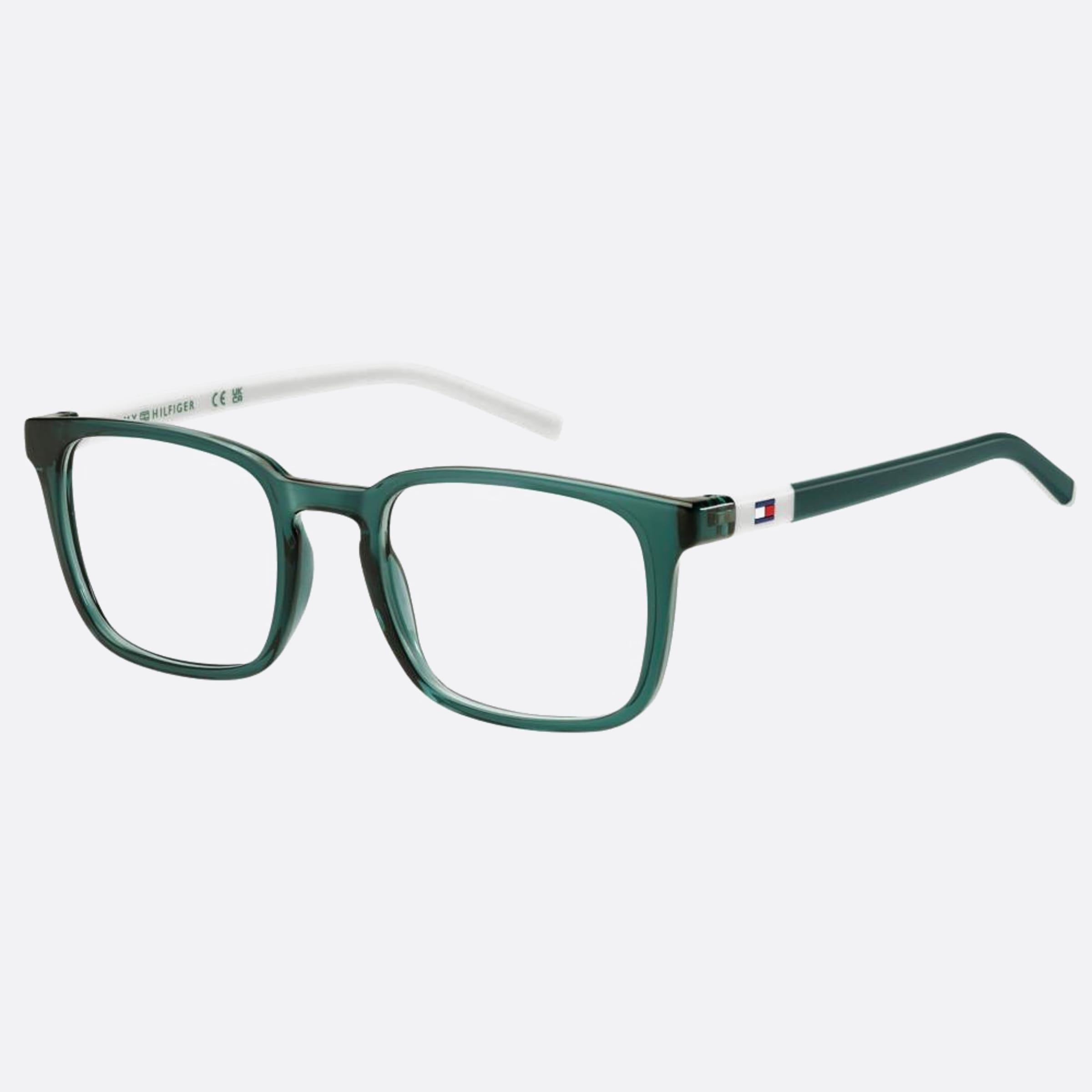 Tommy 47mm Hilfiger 1ed Green Rectangle Children Eyeglasses - Side View