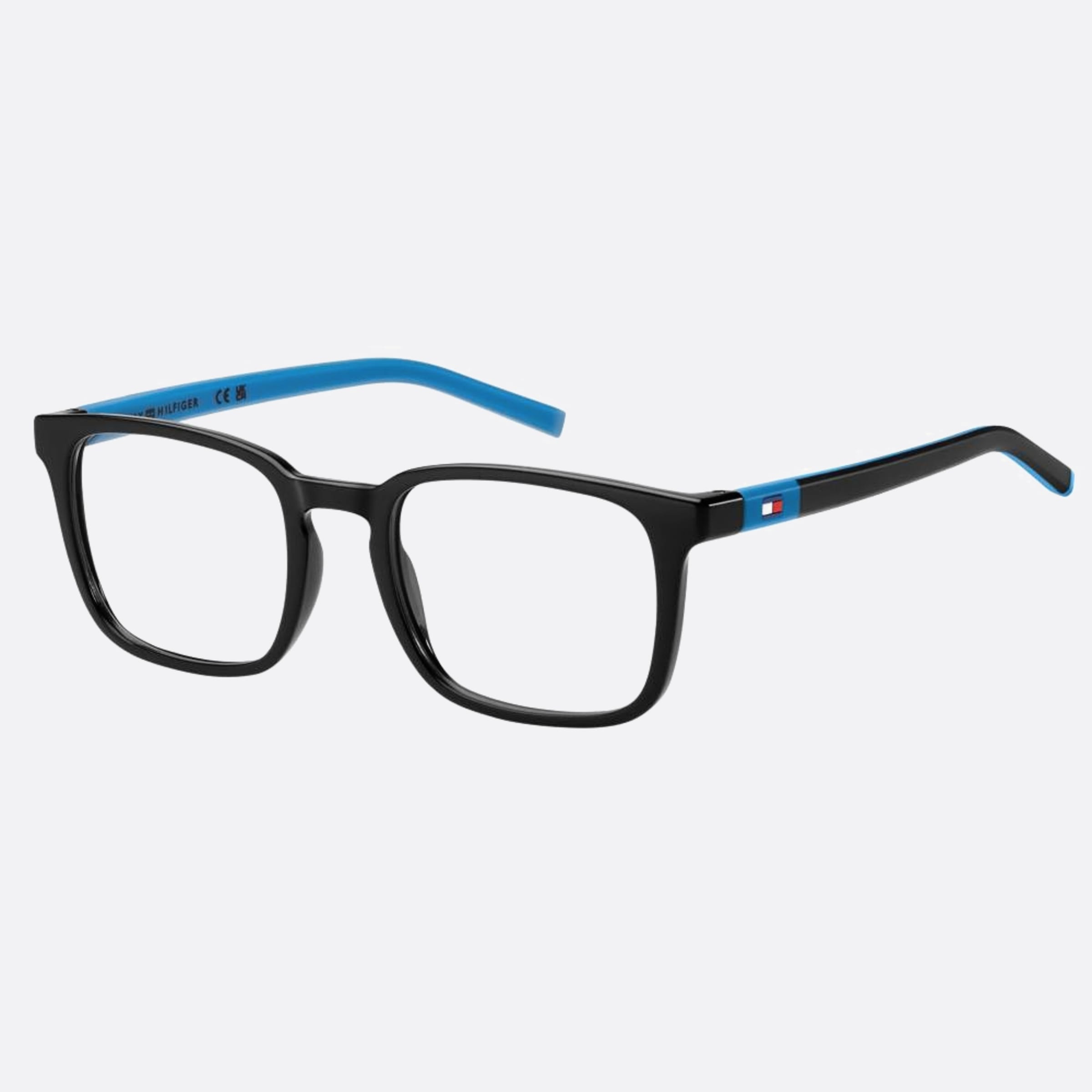 Tommy 47mm Hilfiger Black Rectangle Children Eyeglasses - Side View