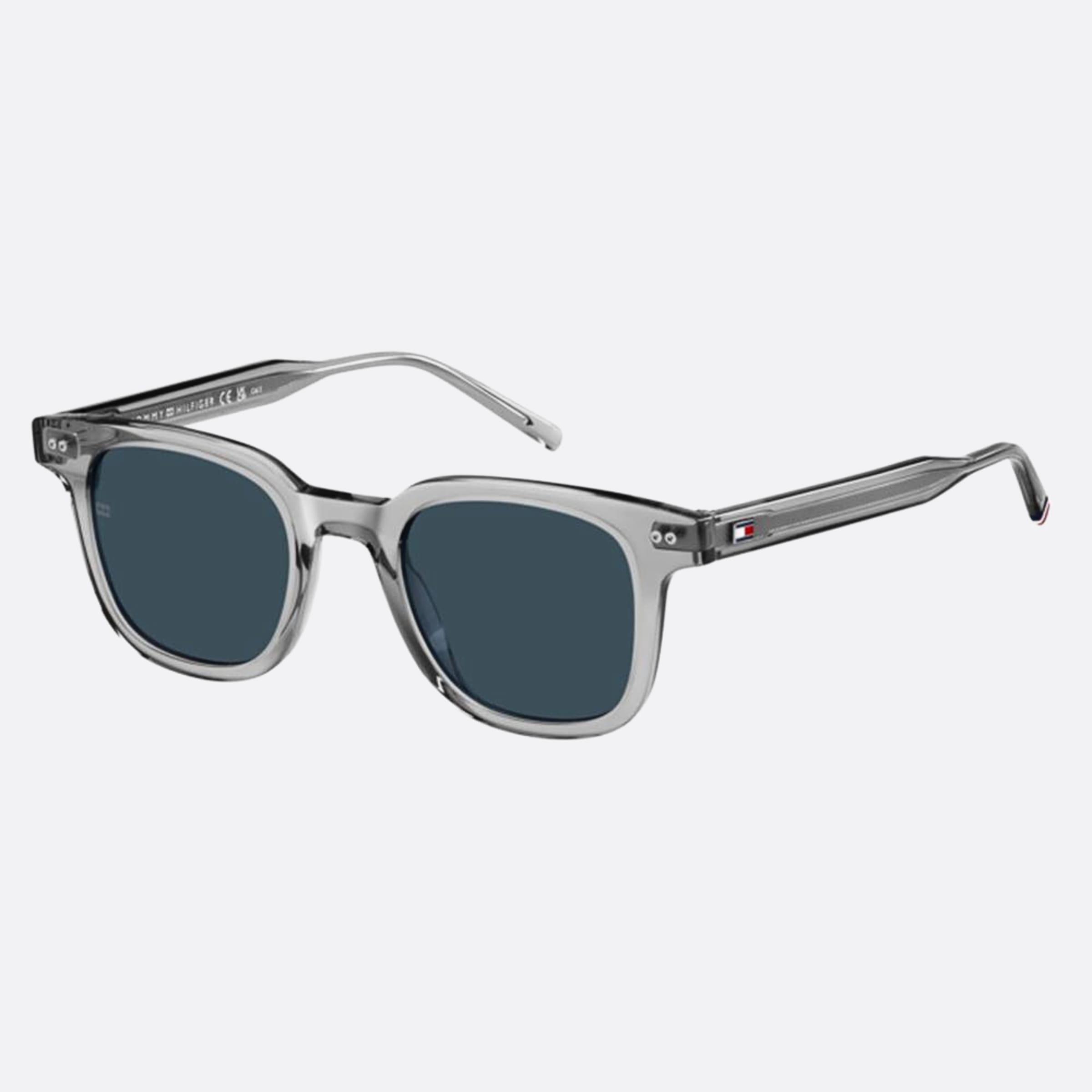 Tommy 48mm Hilfiger Kb7 Grey Squared Men Sunglasses - Side View