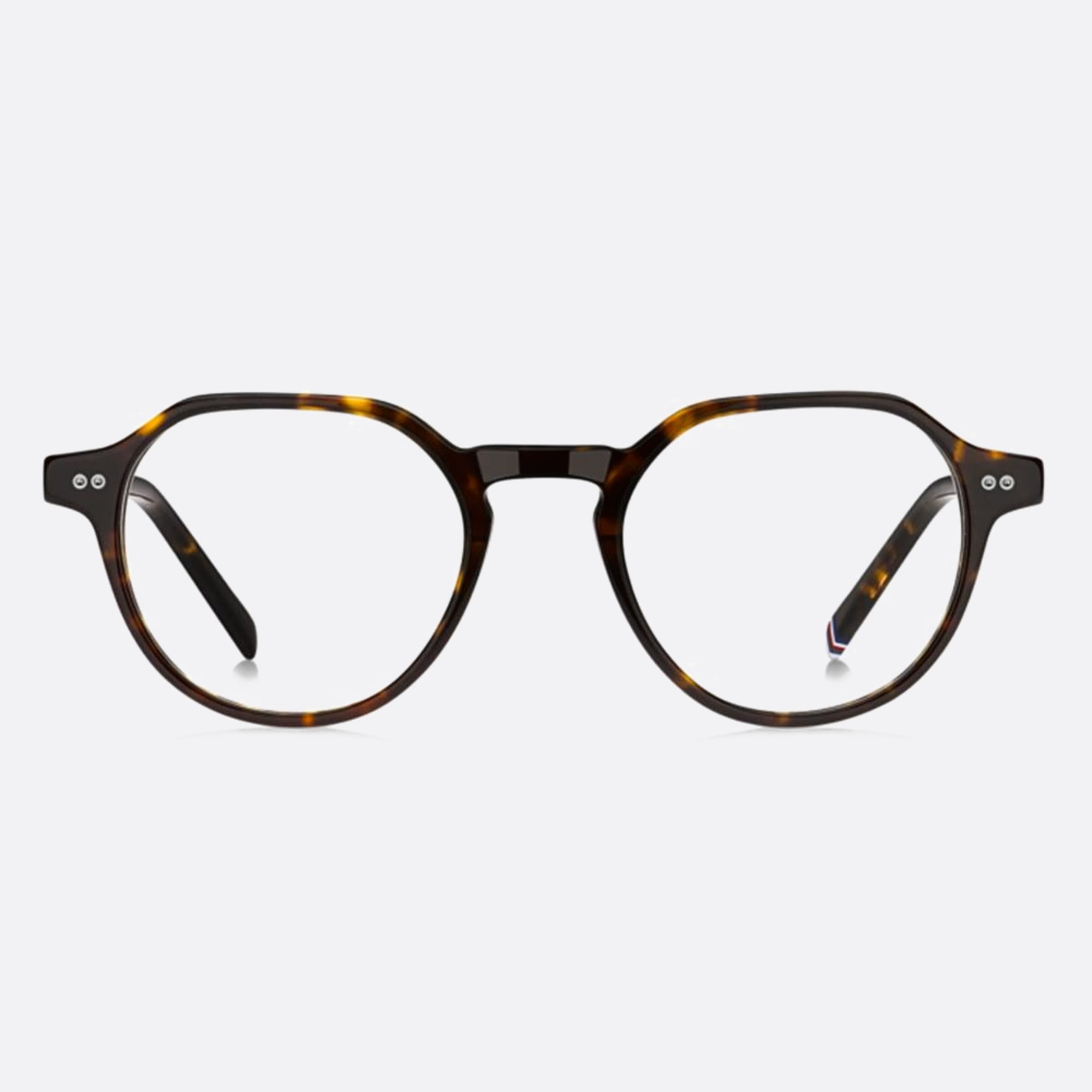Tommy 50mm Hilfiger Havana Geometric Men Eyeglasses - Main View