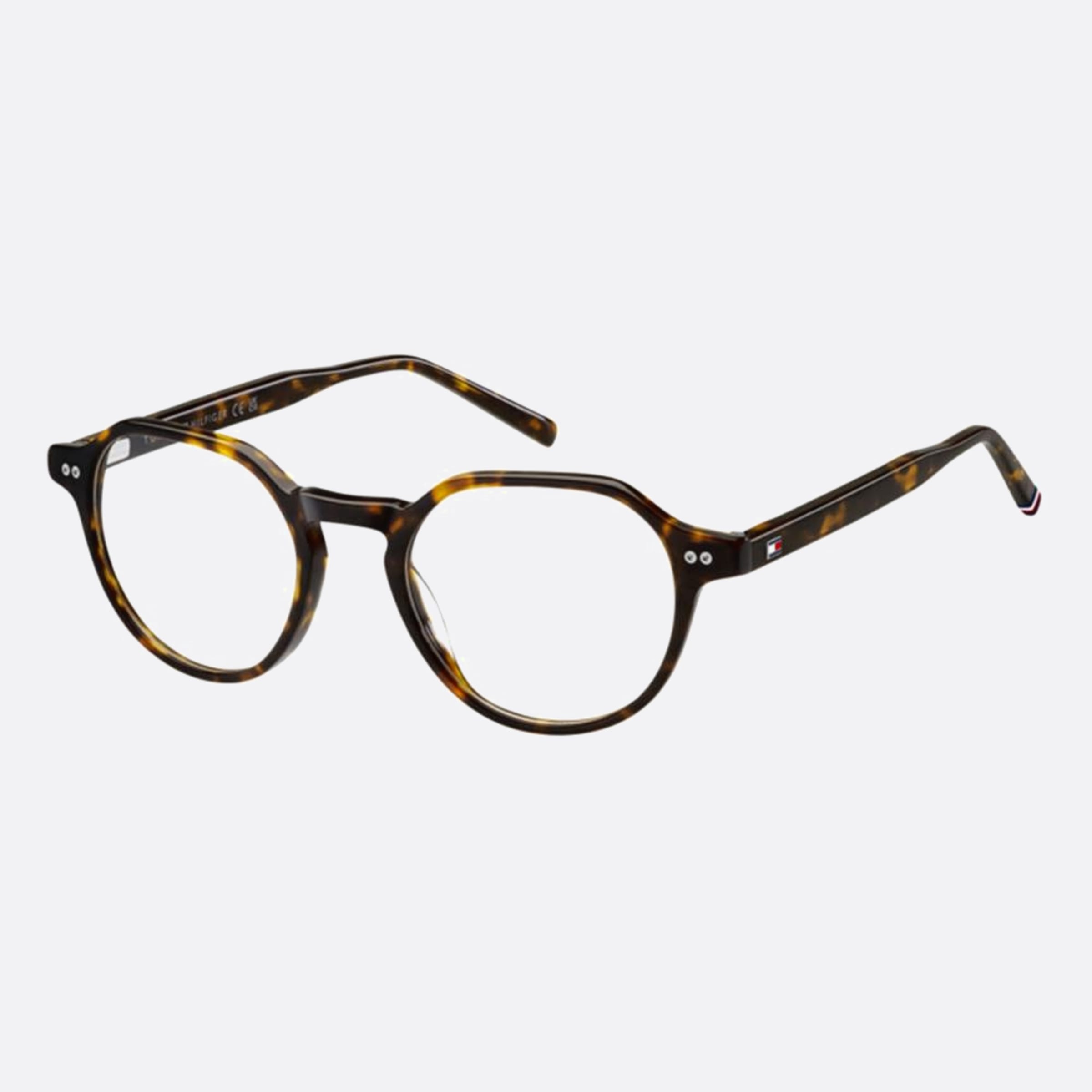 Tommy 50mm Hilfiger Havana Geometric Men Eyeglasses - Side View
