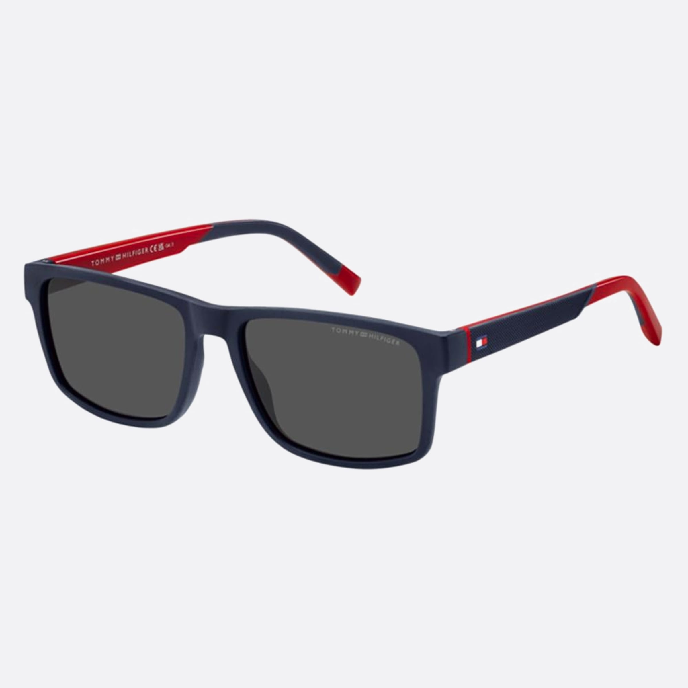 Tommy 56mm Hilfiger 8ru Blue Rectangle Men Sunglasses - Side View