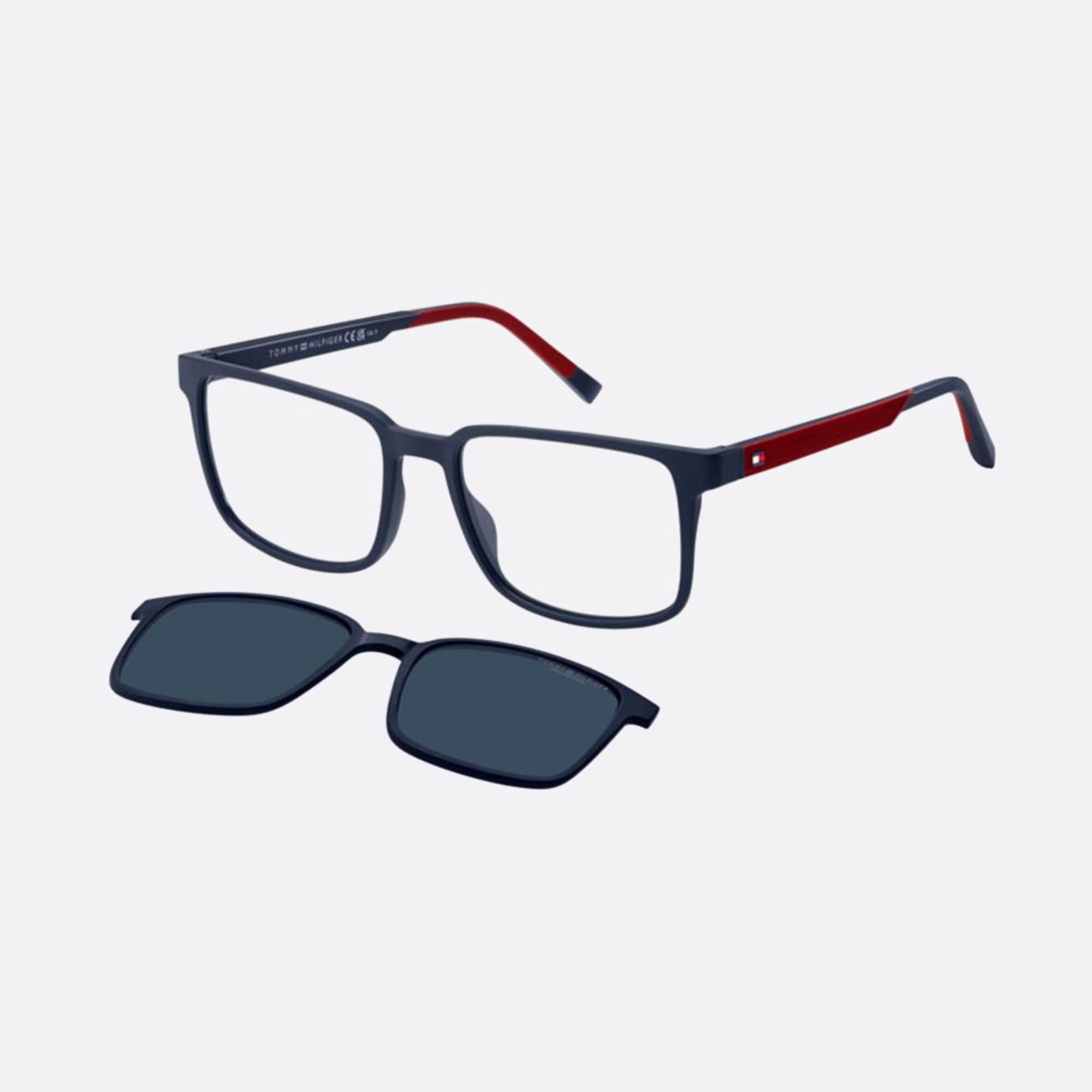 Tommy 55mm Hilfiger 8ru Blue Rectangle Polarized Men Sunglasses - Side View