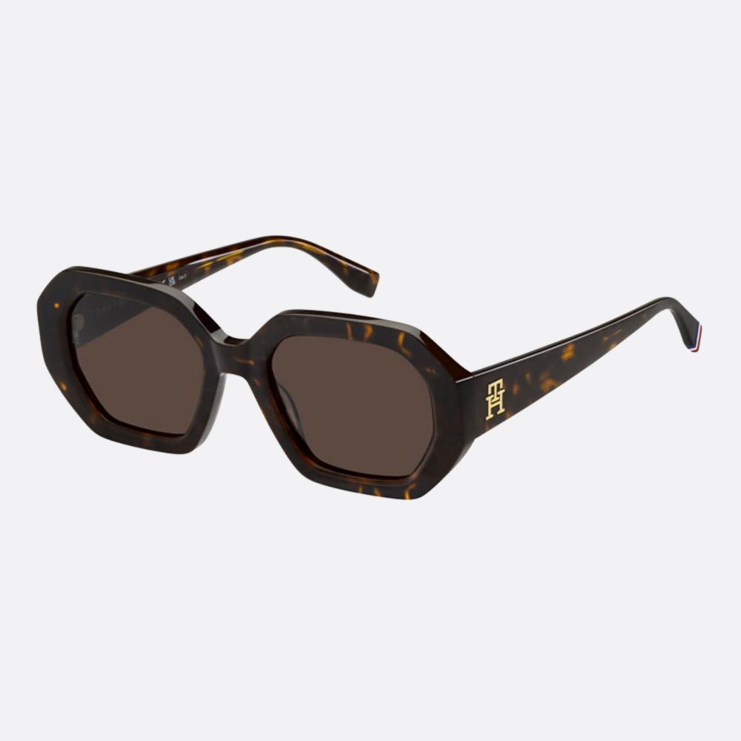 Tommy 52mm Hilfiger Havana Rectangle Women Sunglasses - Side View