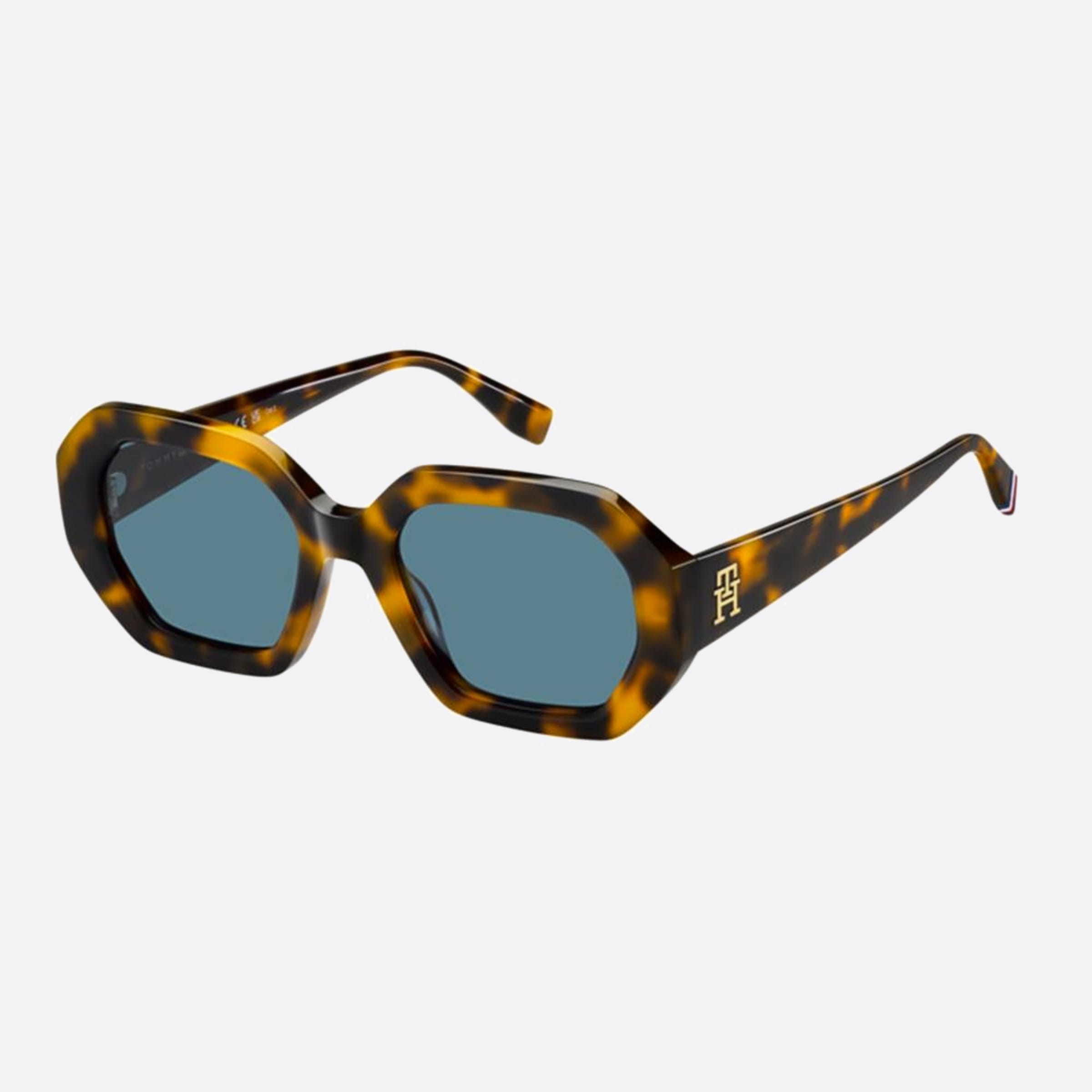 Tommy 52mm Hilfiger Epz Havana Rectangle Women Sunglasses - Side View