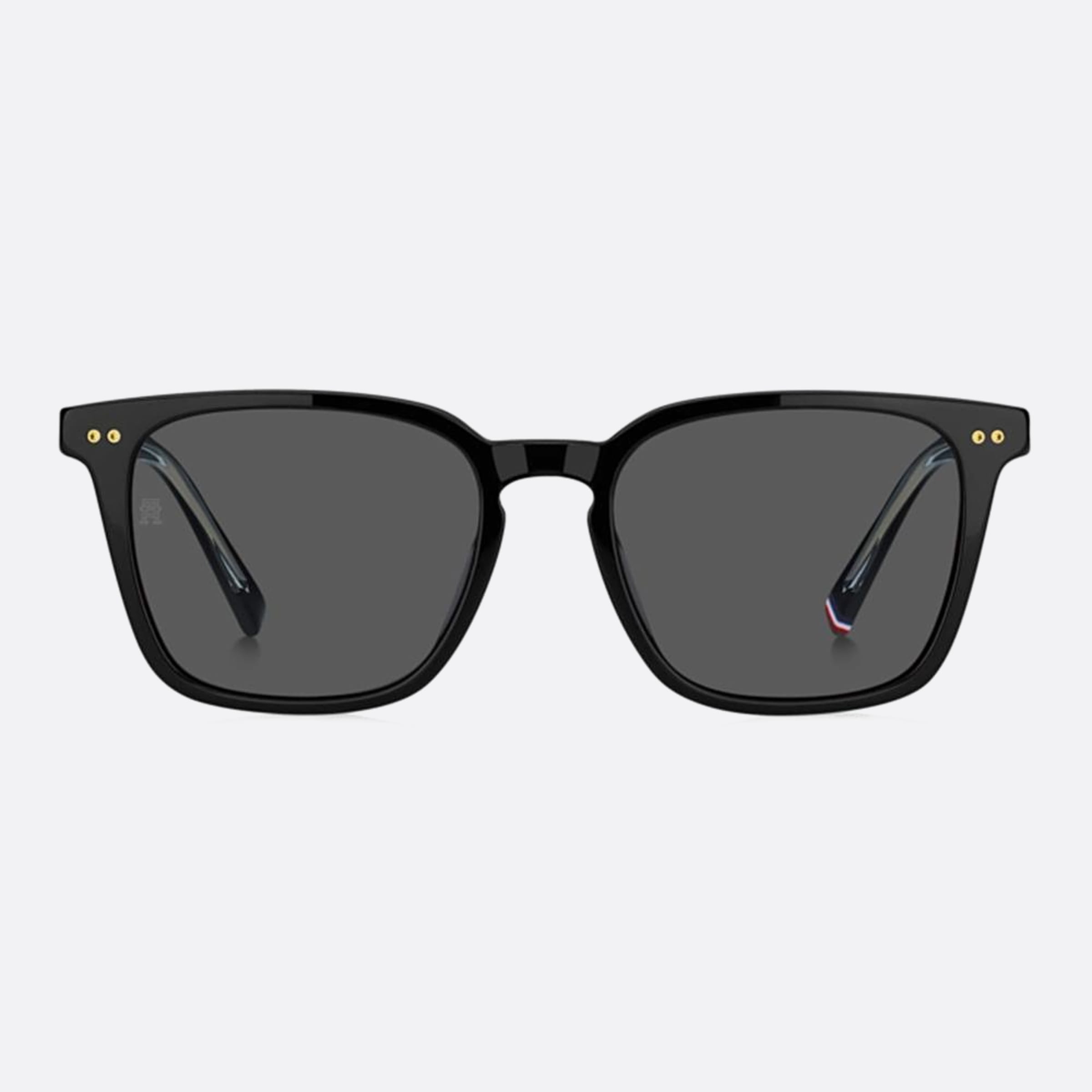 Tommy 52mm Hilfiger Black Rectangle Women Sunglasses - Main View
