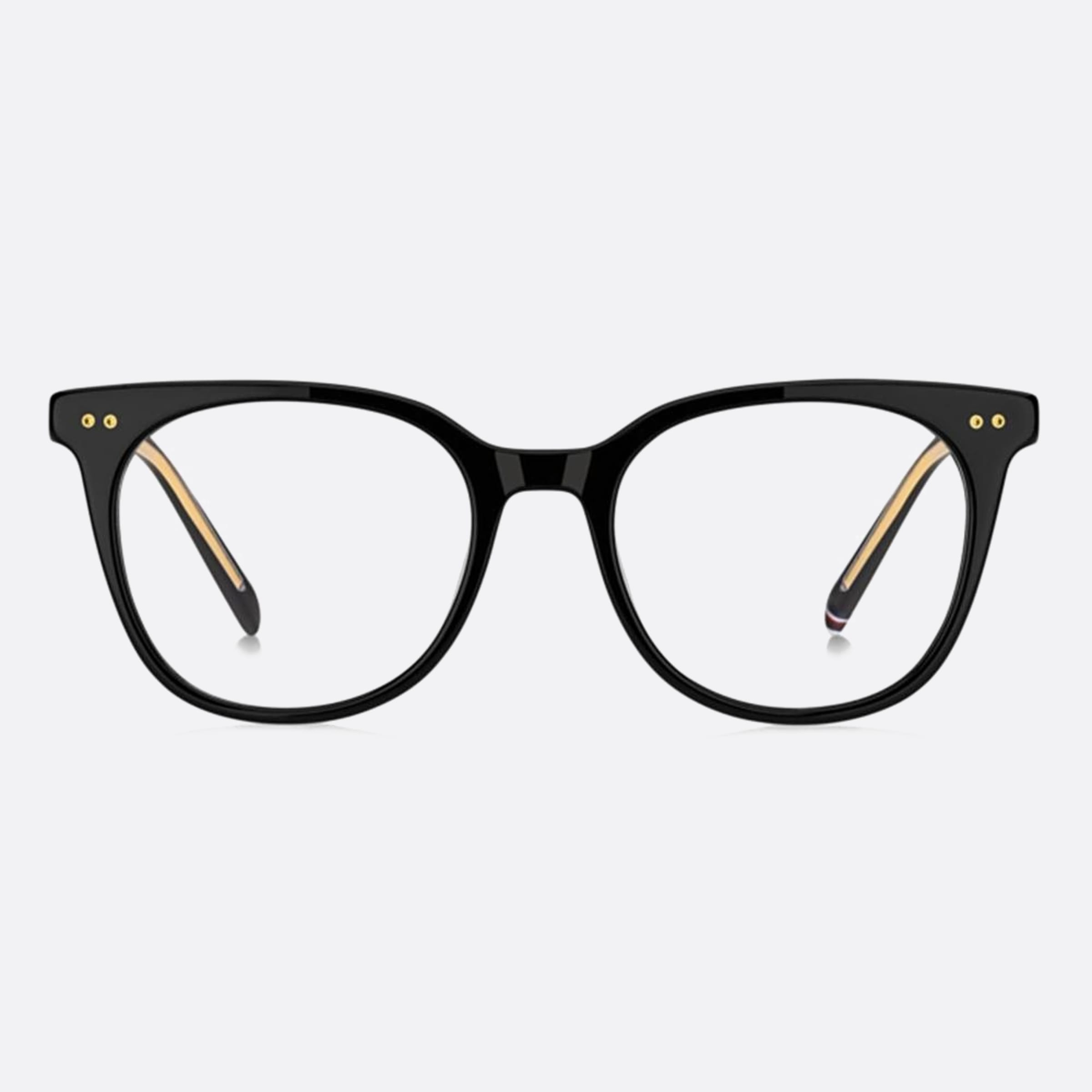 Tommy 50mm Hilfiger Black Rectangle Women Eyeglasses - Main View