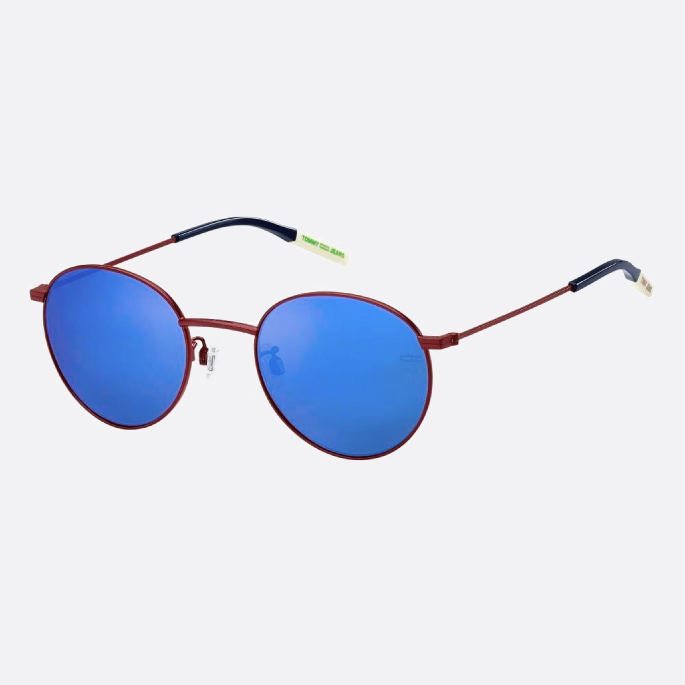 Tommy 50mm Jeans 7bl Red Round Unisex Sunglasses - Side View