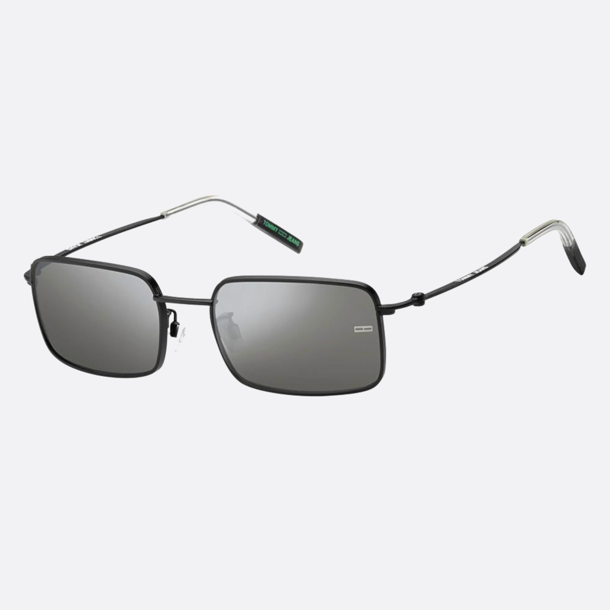 Tommy 53mm Jeans Black Geometric Unisex Sunglasses - Side View
